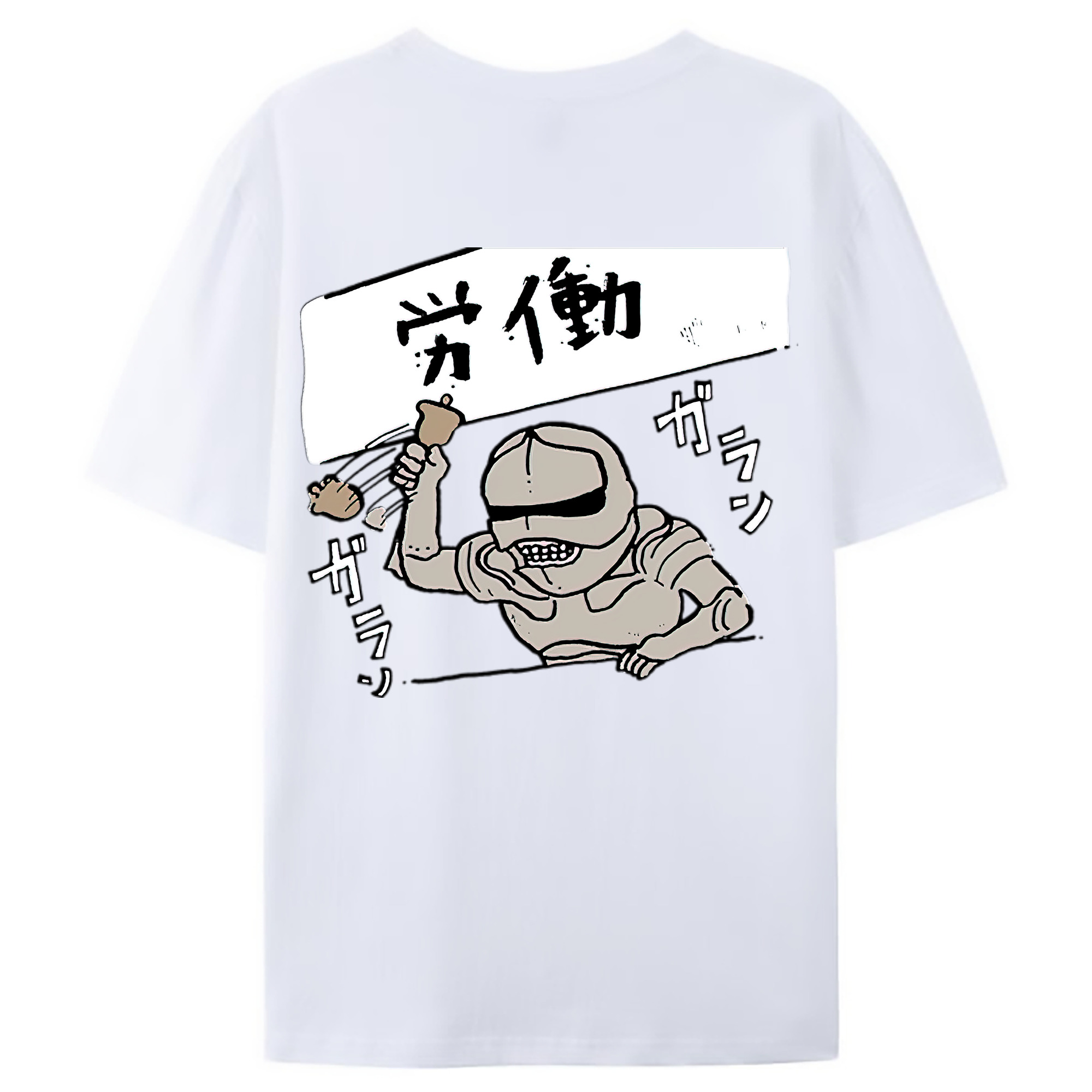 （画像用） ちいかわ 労働の鎧さん Chii-kawa Mr. Armor of Labor レディース半袖Tシャツ(バックプリント)