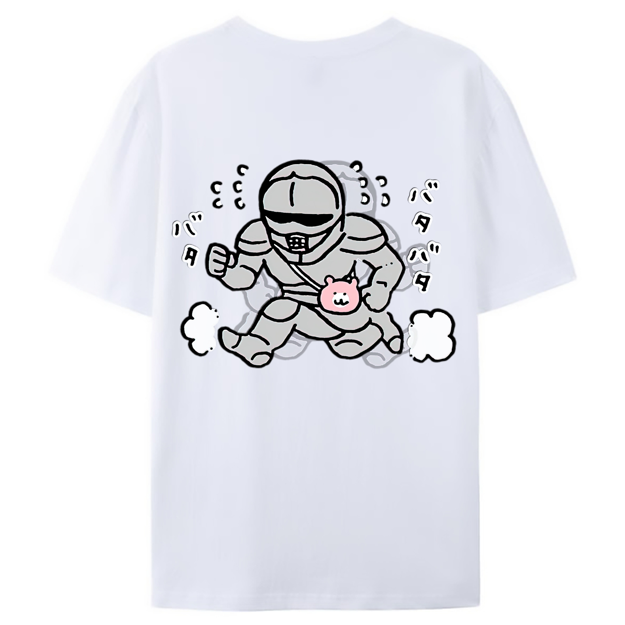 （画像用） ちいかわ 労働の鎧さん Chii-kawa Mr. Armor of Labor レディース半袖Tシャツ(バックプリント)