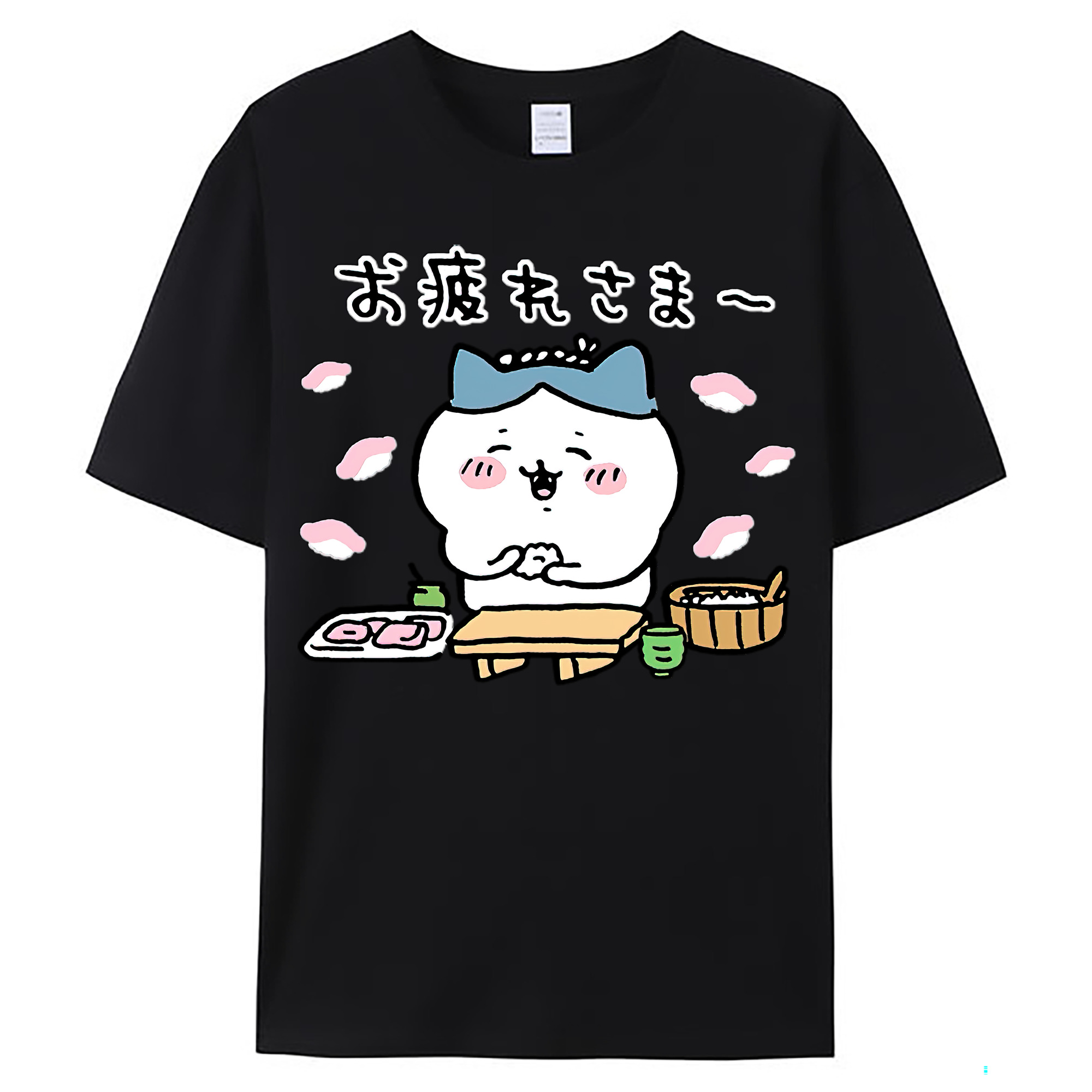 （画像用） ちいかわ ハチワレ Chii-kawa hachiware レディースカジュアルプリントTシャツ（綿100％）