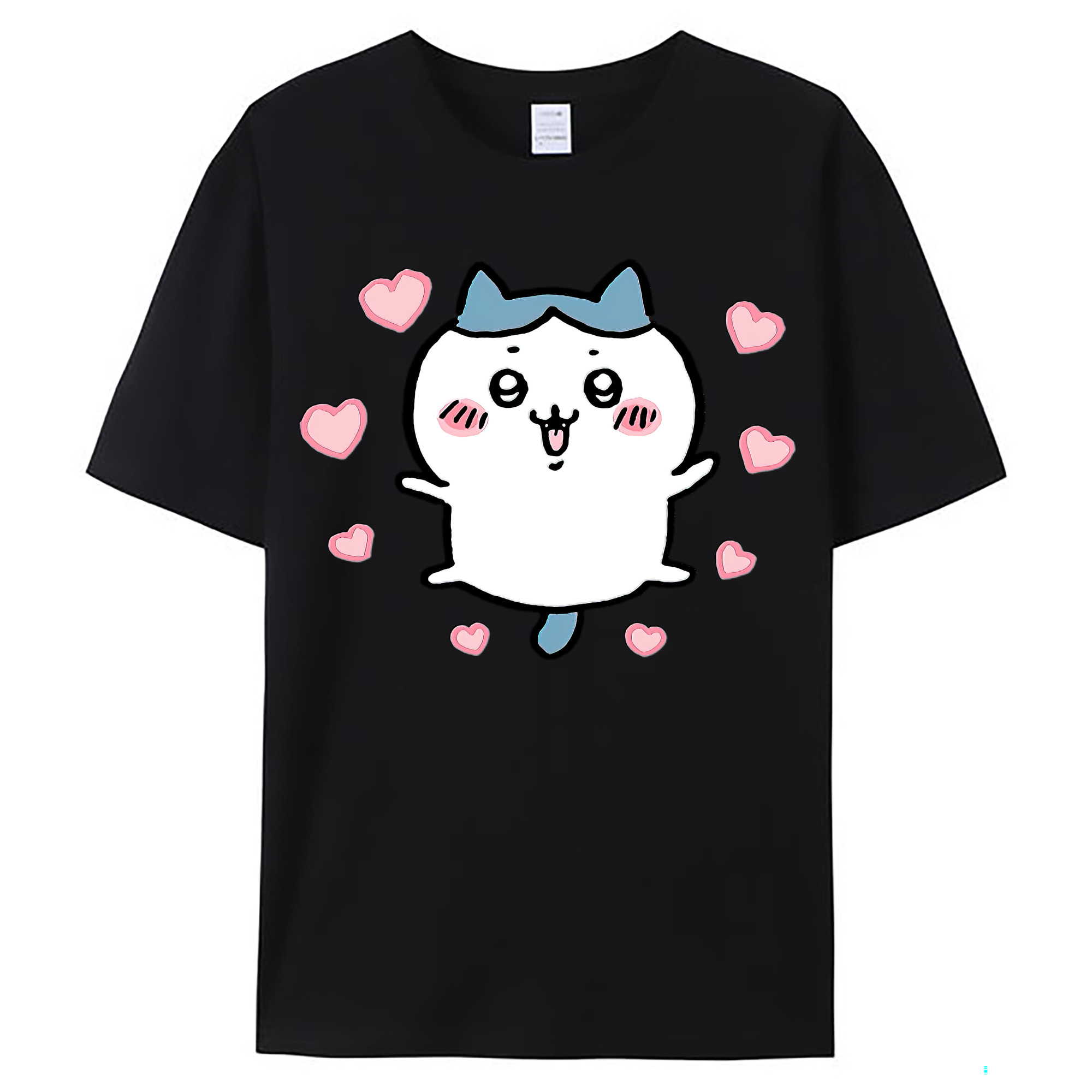 （画像用） ちいかわ ハチワレ Chii-kawa hachiware レディースカジュアルプリントTシャツ（綿100％）
