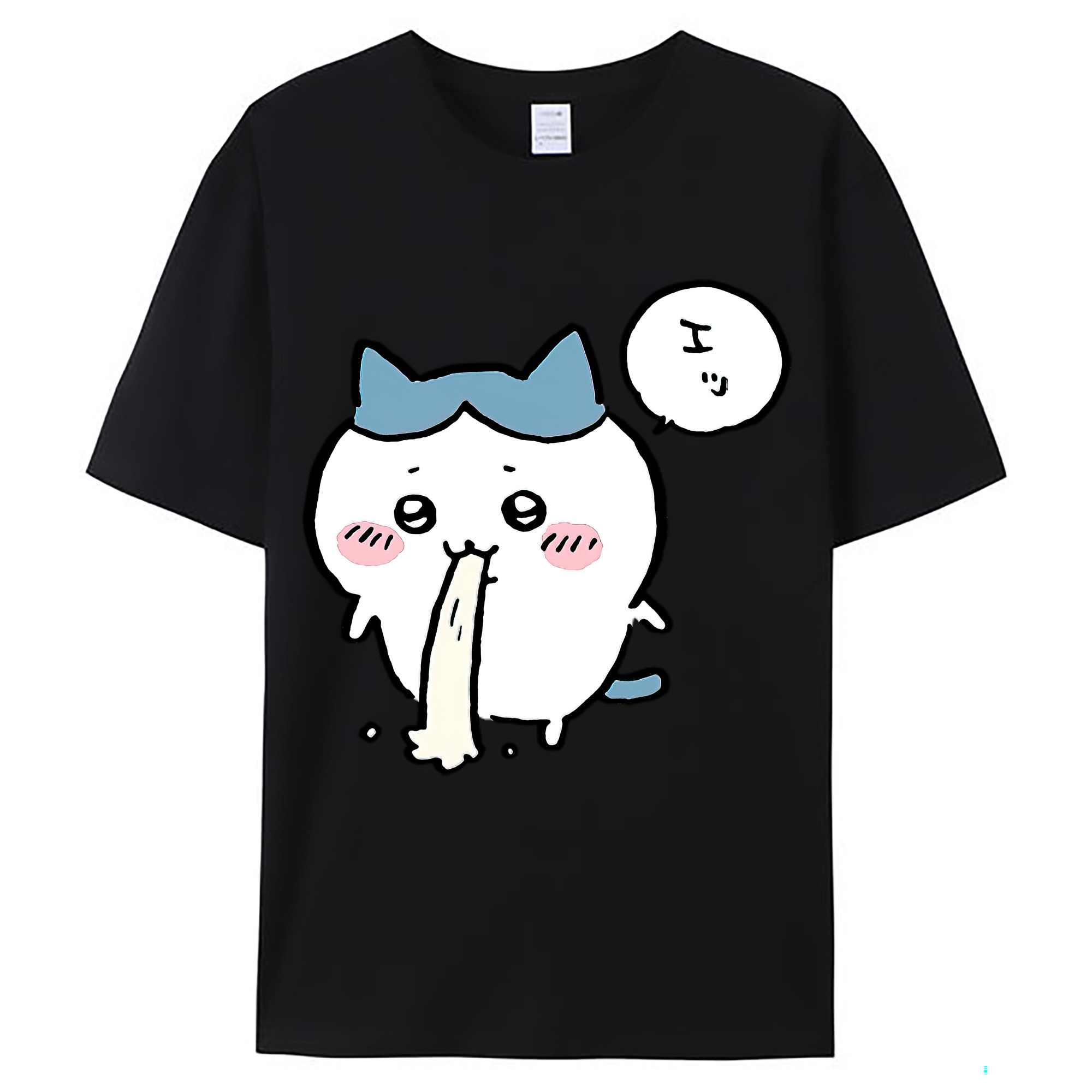 （画像用） ちいかわ ハチワレ Chii-kawa hachiware レディースカジュアルプリントTシャツ（綿100％）