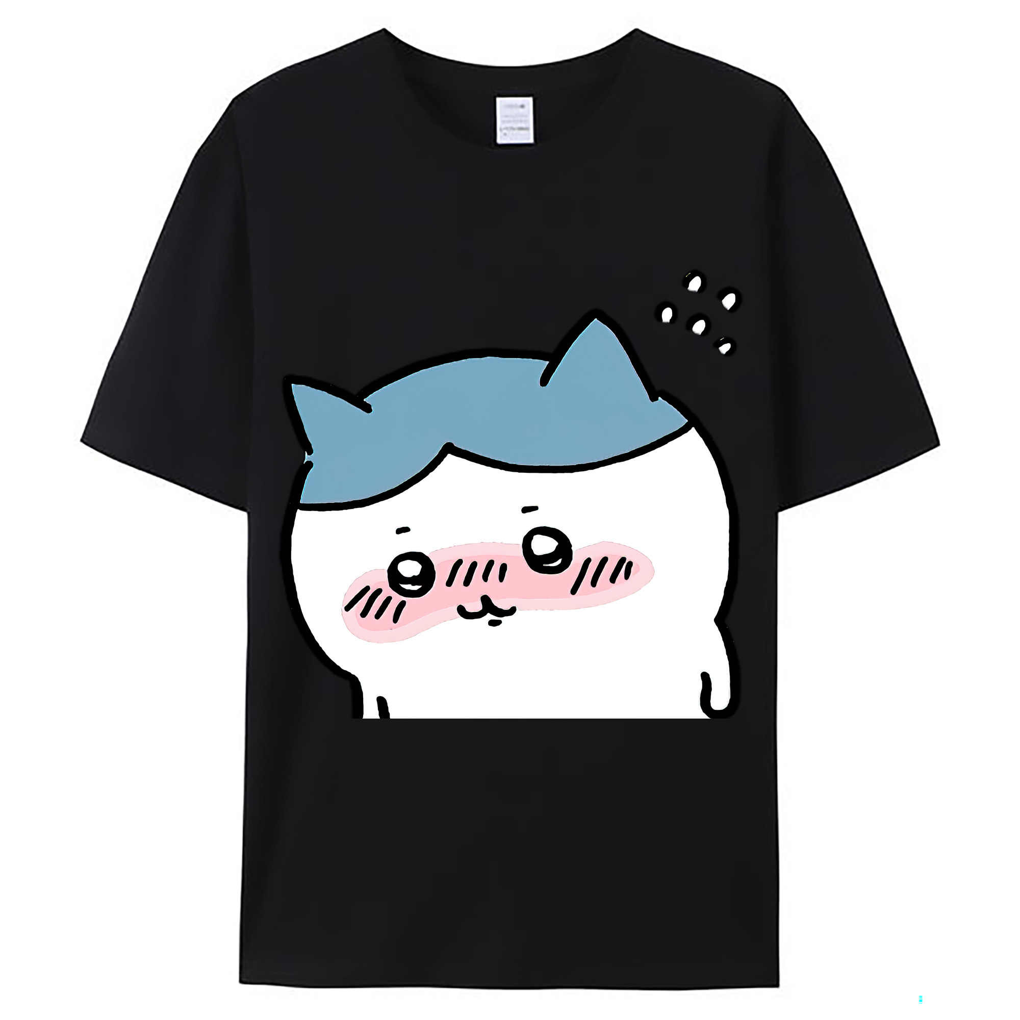 （画像用） ちいかわ ハチワレ Chii-kawa hachiware レディースカジュアルプリントTシャツ（綿100％）