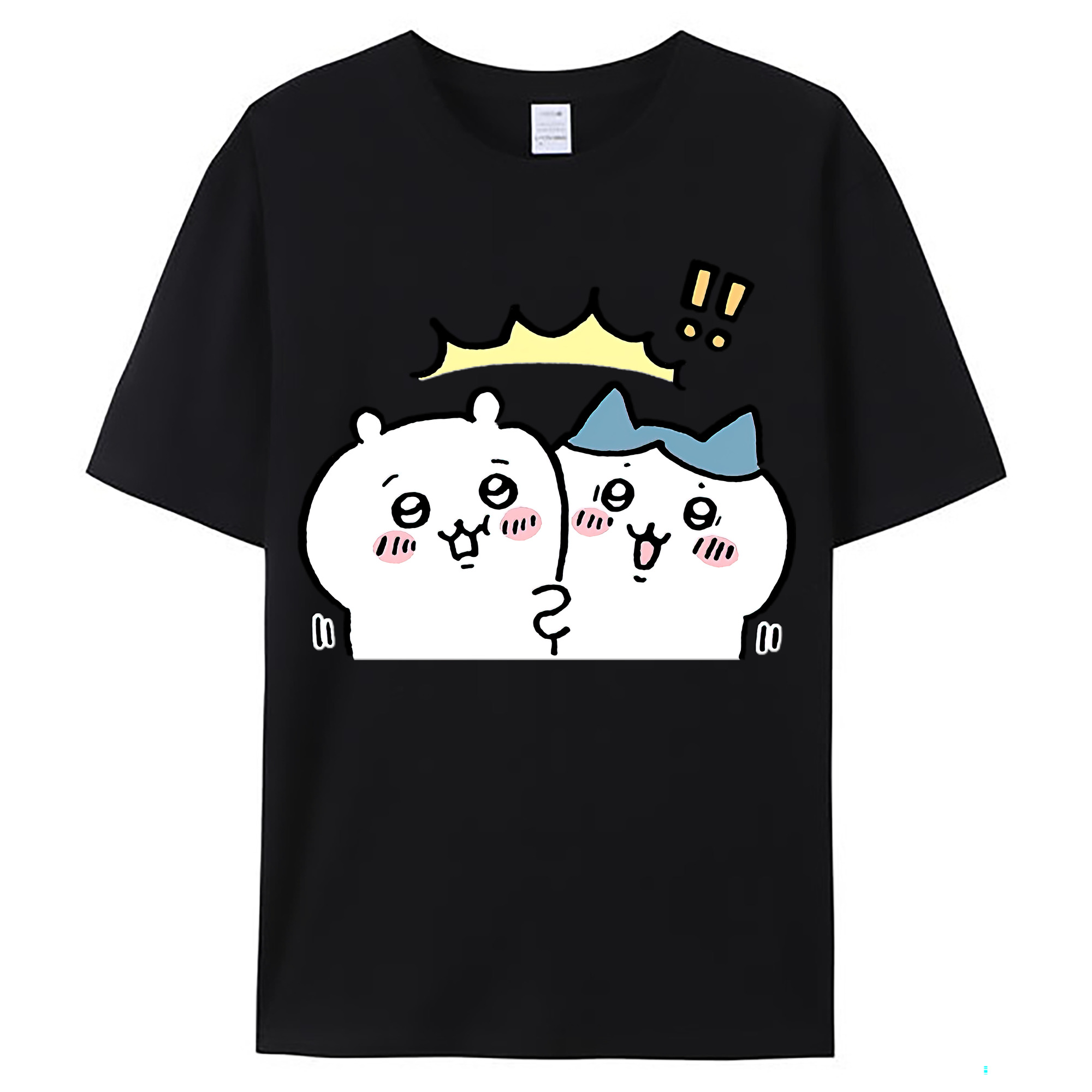 （画像用） ちいかわ ハチワレ Chii-kawa hachiware レディースカジュアルプリントTシャツ（綿100％）