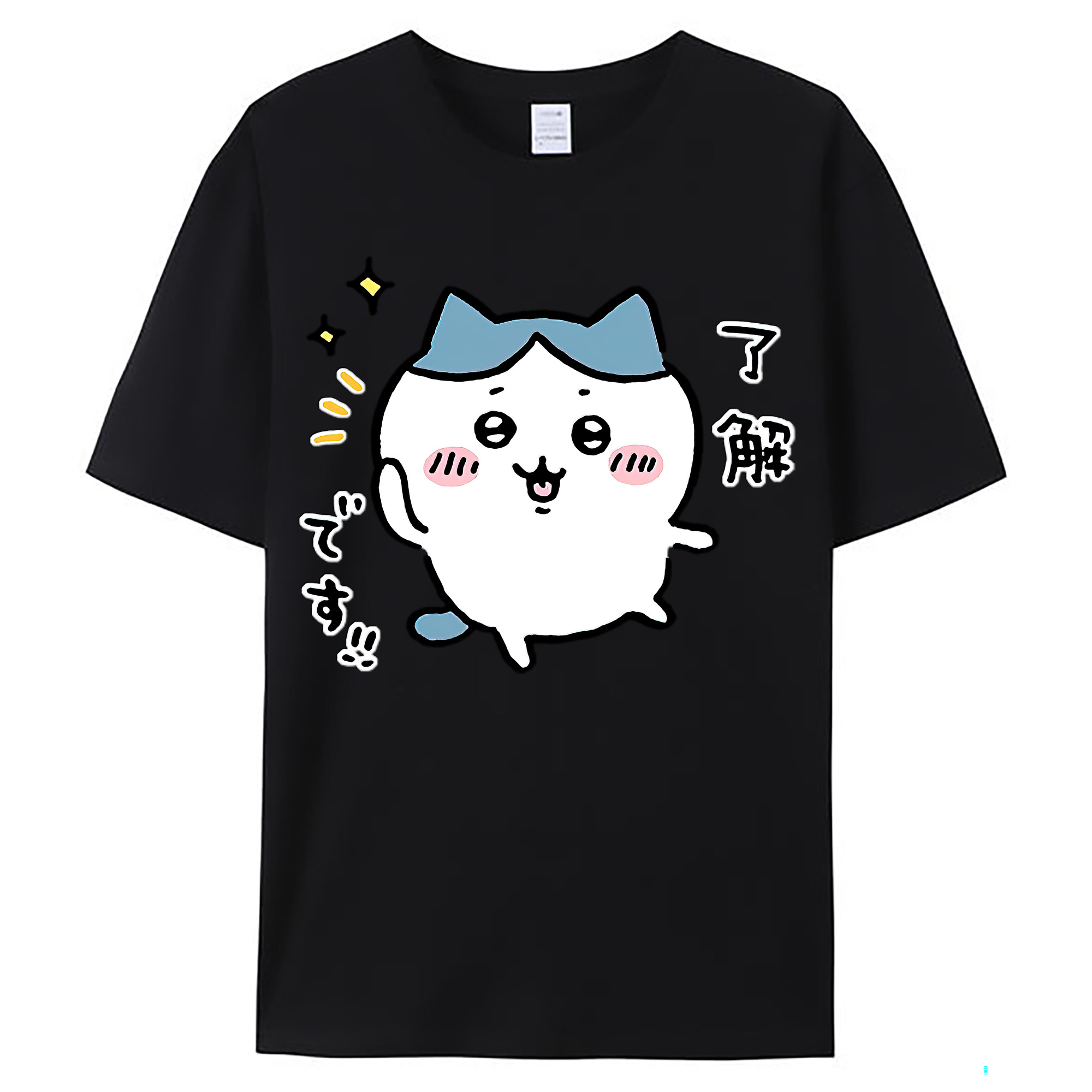 （画像用） ちいかわ ハチワレ Chii-kawa hachiware レディースカジュアルプリントTシャツ（綿100％）