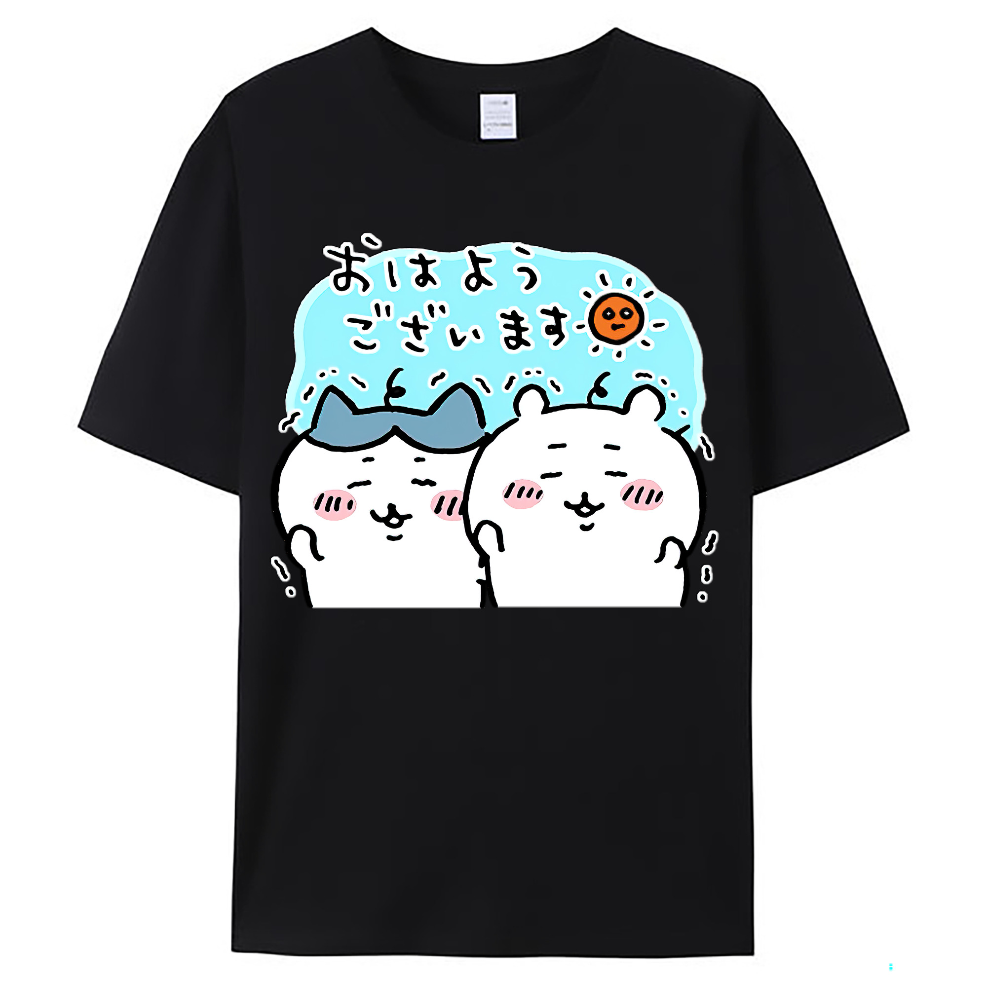 （画像用） ちいかわ ハチワレ Chii-kawa hachiware レディースカジュアルプリントTシャツ（綿100％）