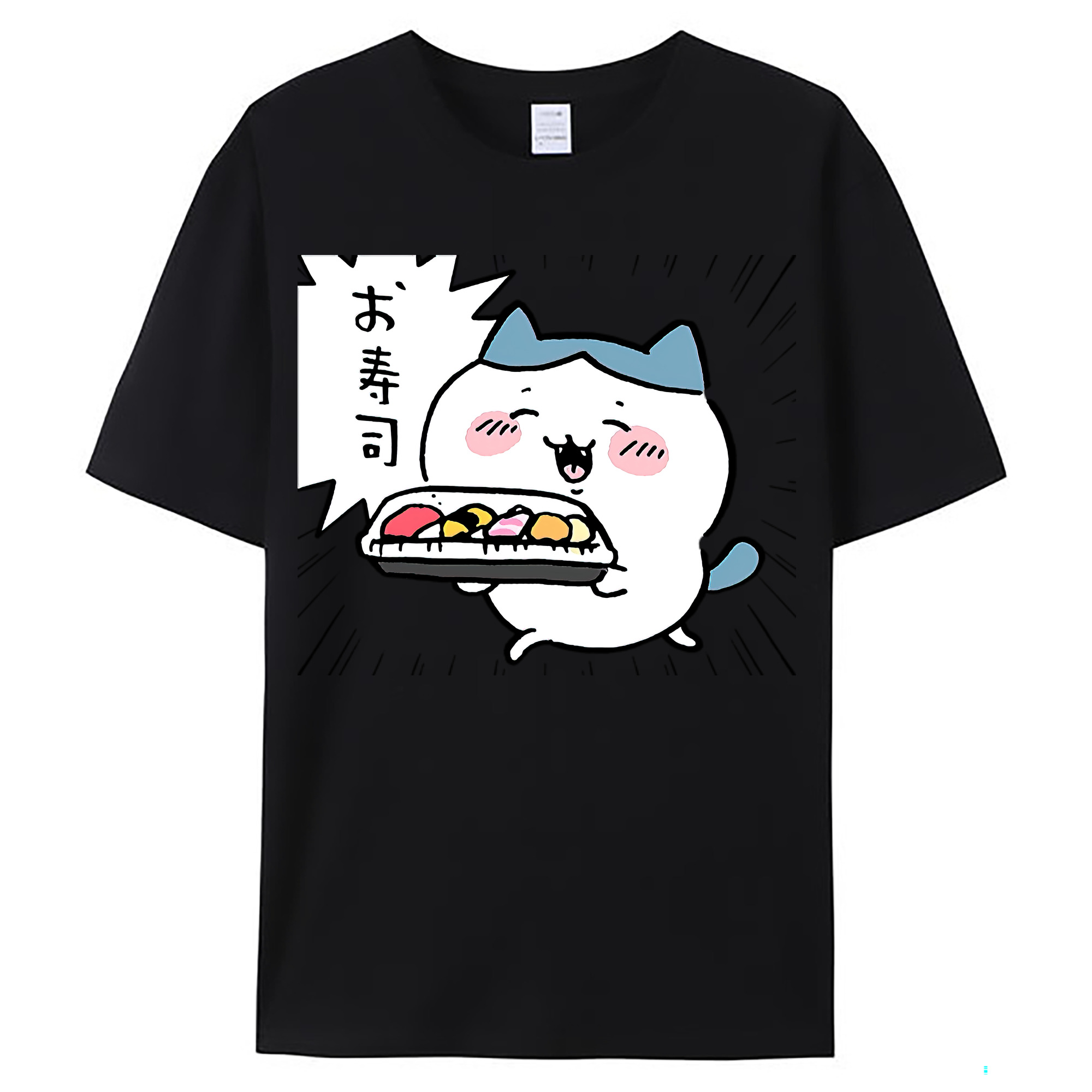 （画像用） ちいかわ ハチワレ Chii-kawa hachiware レディースカジュアルプリントTシャツ（綿100％）