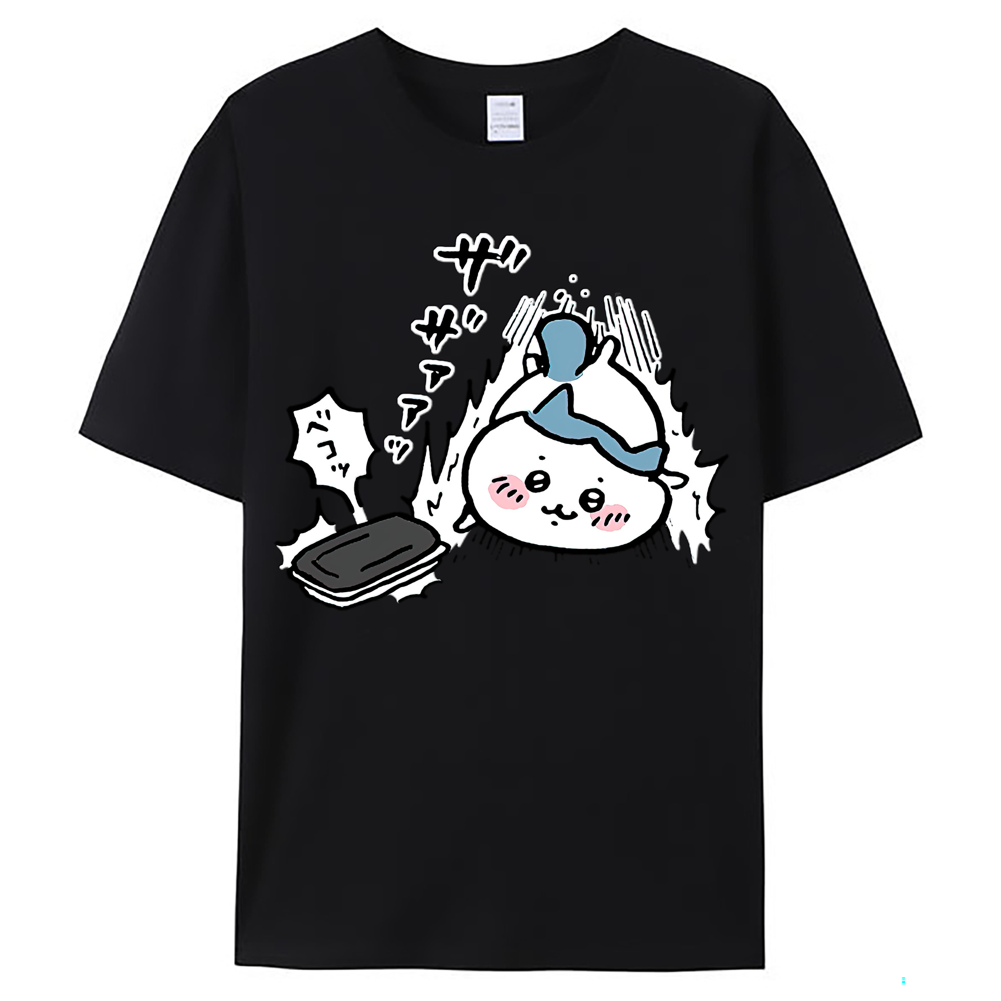 （画像用） ちいかわ ハチワレ Chii-kawa hachiware レディースカジュアルプリントTシャツ（綿100％）