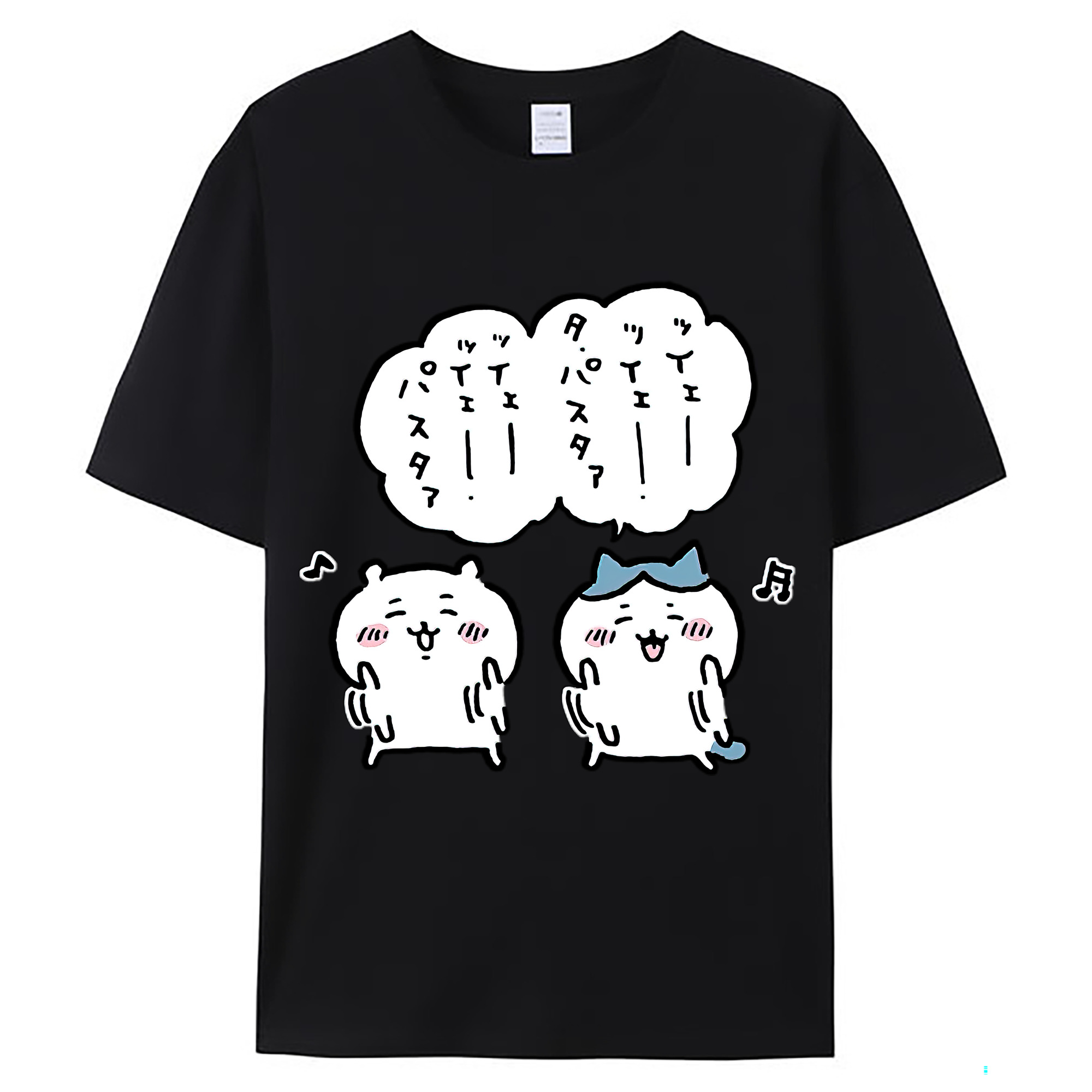 （画像用） ちいかわ ハチワレ Chii-kawa hachiware レディースカジュアルプリントTシャツ（綿100％）