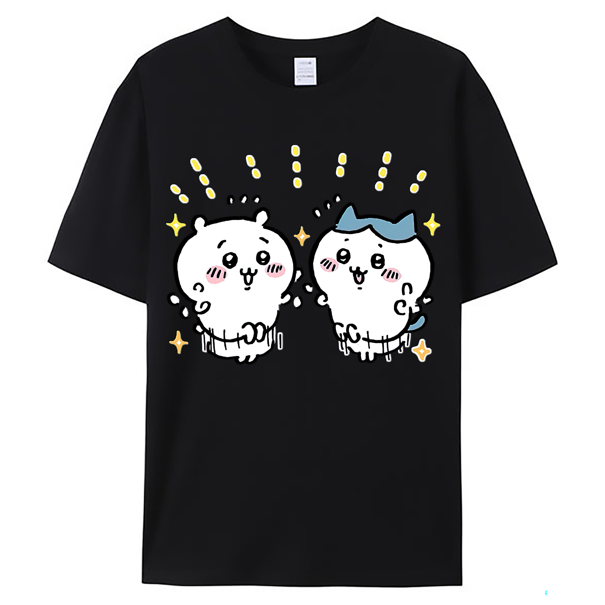 （画像用） ちいかわ ハチワレ Chii-kawa hachiware レディースカジュアルプリントTシャツ（綿100％）