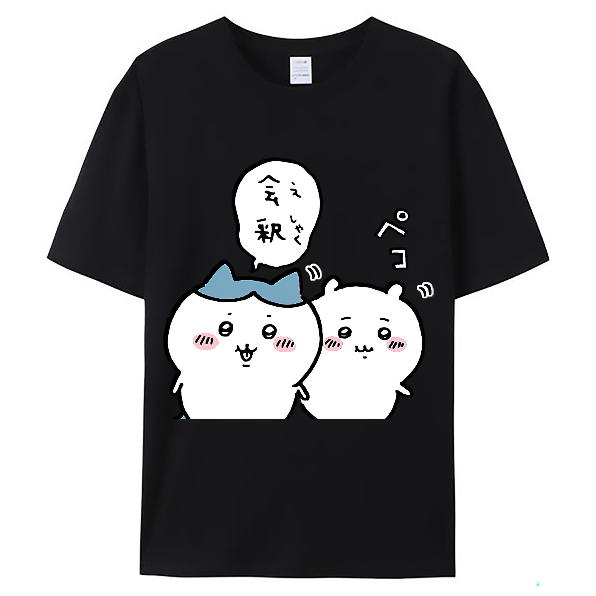 （画像用） ちいかわ ハチワレ Chii-kawa hachiware レディースカジュアルプリントTシャツ（綿100％）