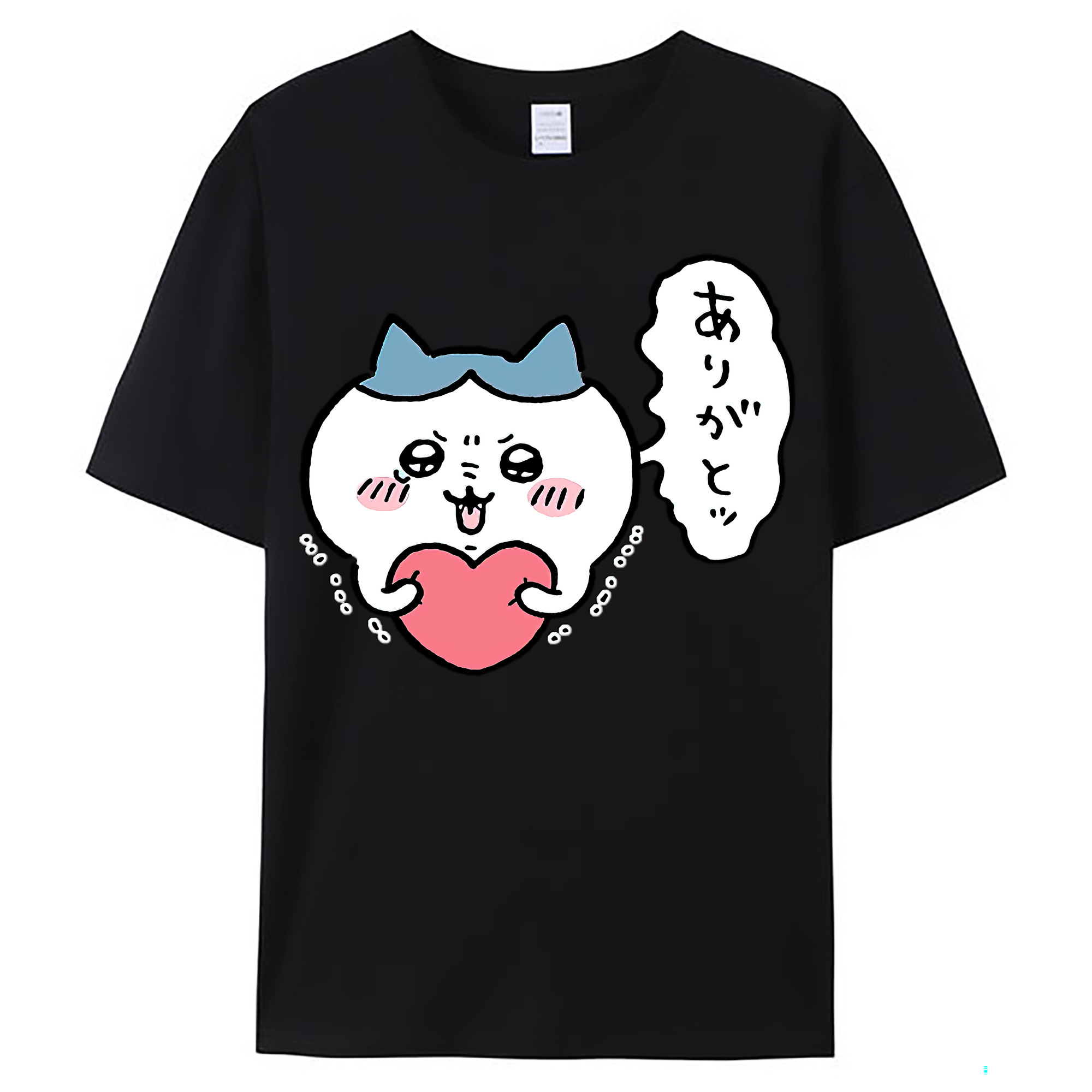 （画像用） ちいかわ ハチワレ Chii-kawa hachiware レディースカジュアルプリントTシャツ（綿100％）