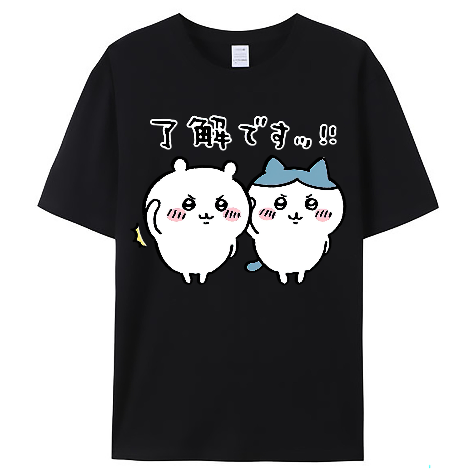 （画像用） ちいかわ ハチワレ Chii-kawa hachiware レディースカジュアルプリントTシャツ（綿100％）