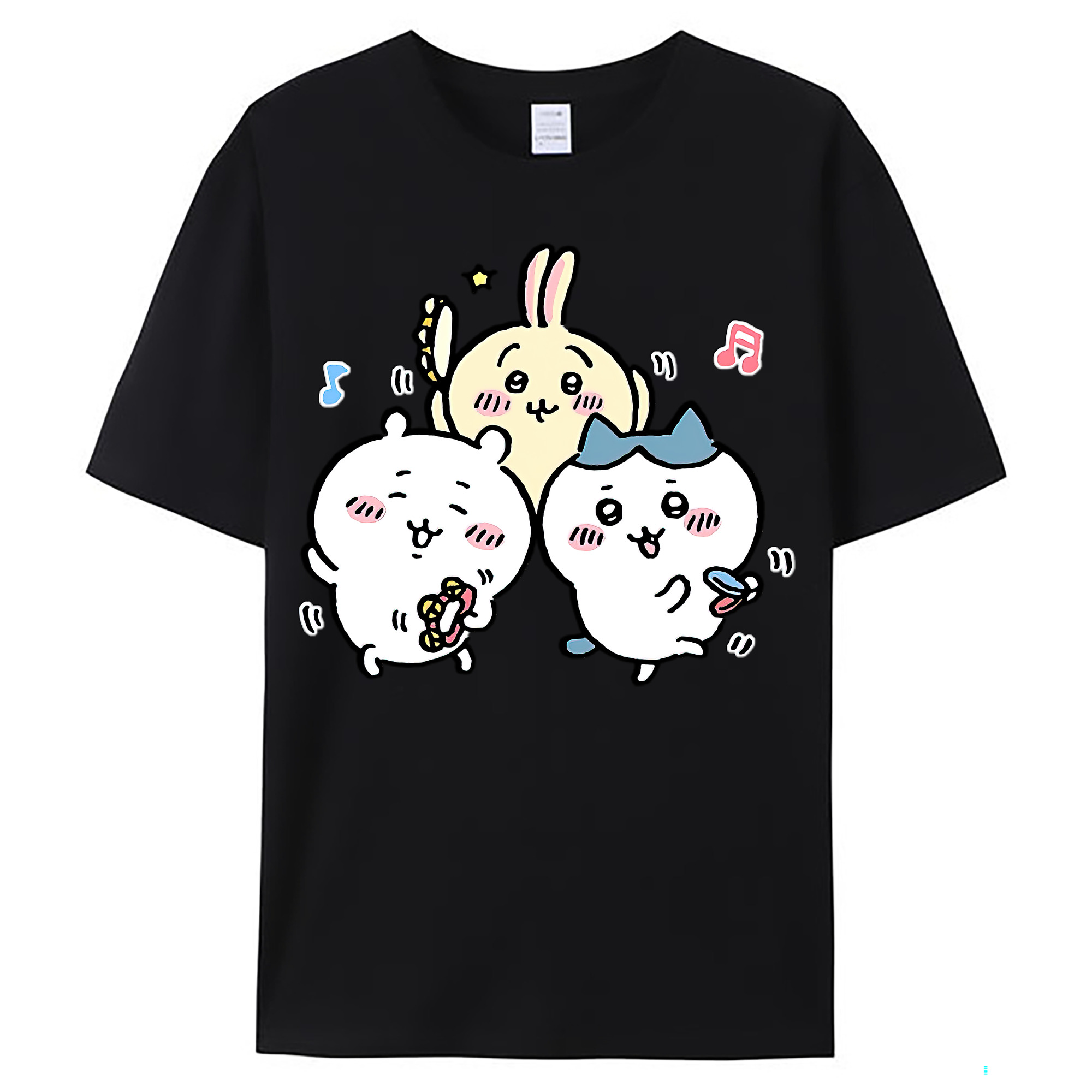 （画像用） ちいかわ ハチワレ Chii-kawa hachiware レディースカジュアルプリントTシャツ（綿100％）