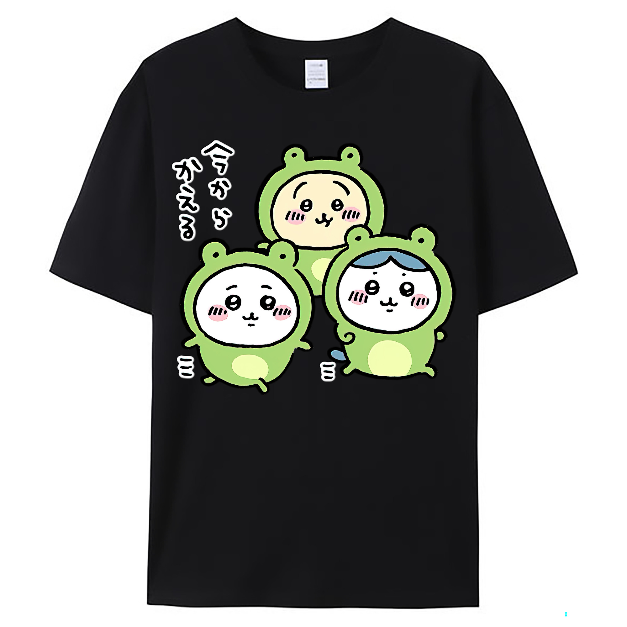 （画像用） ちいかわ ハチワレ Chii-kawa hachiware レディースカジュアルプリントTシャツ（綿100％）