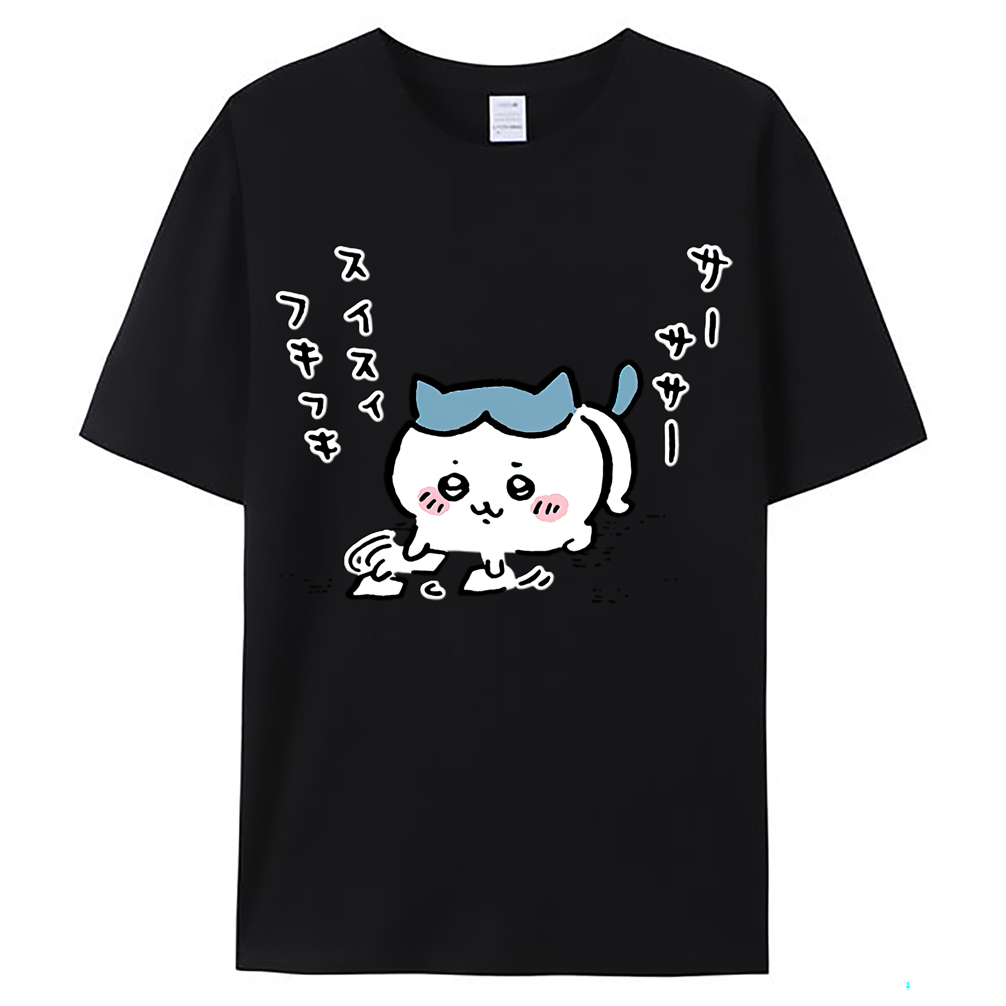 （画像用） ちいかわ ハチワレ Chii-kawa hachiware レディースカジュアルプリントTシャツ（綿100％）