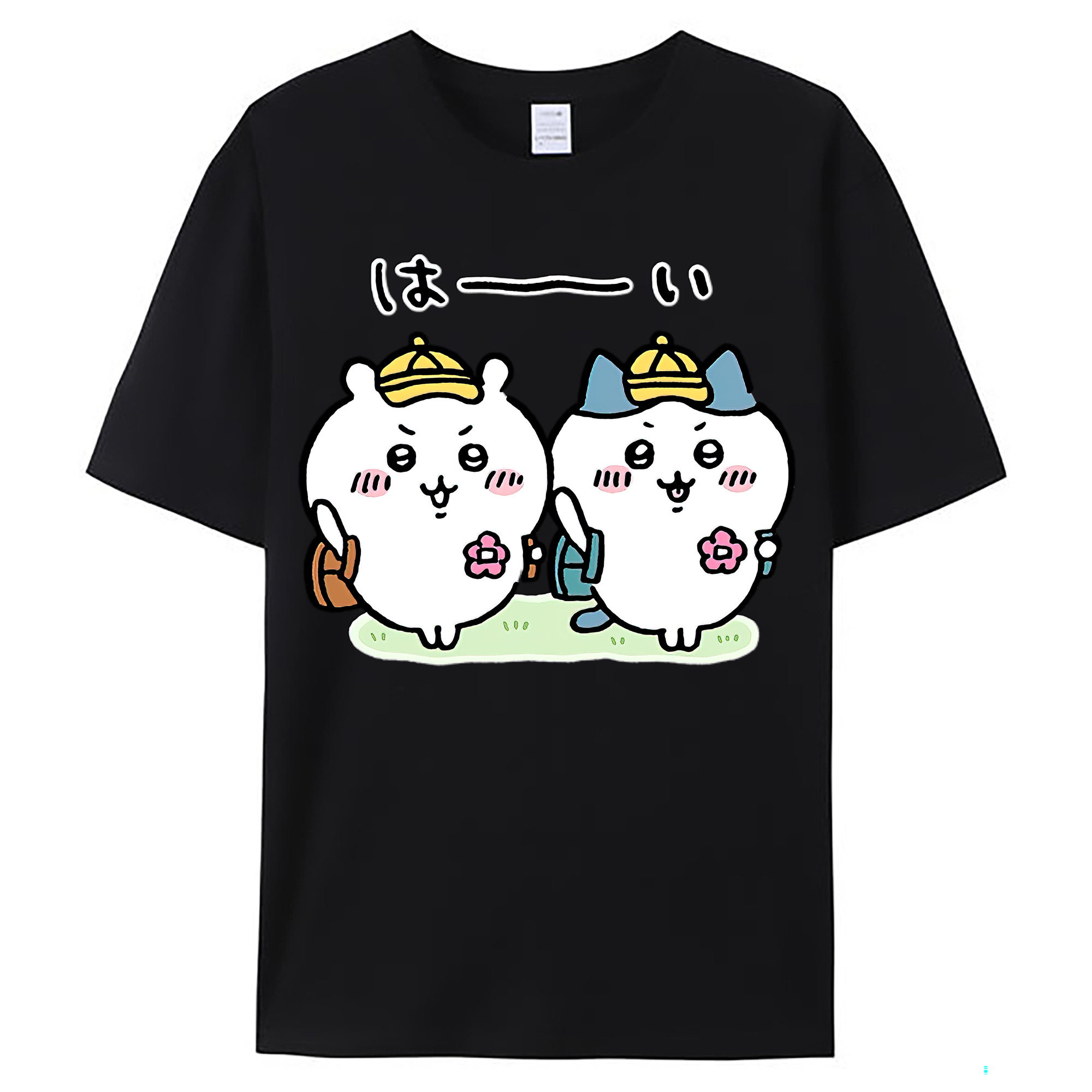 （画像用） ちいかわ ハチワレ Chii-kawa hachiware レディースカジュアルプリントTシャツ（綿100％）
