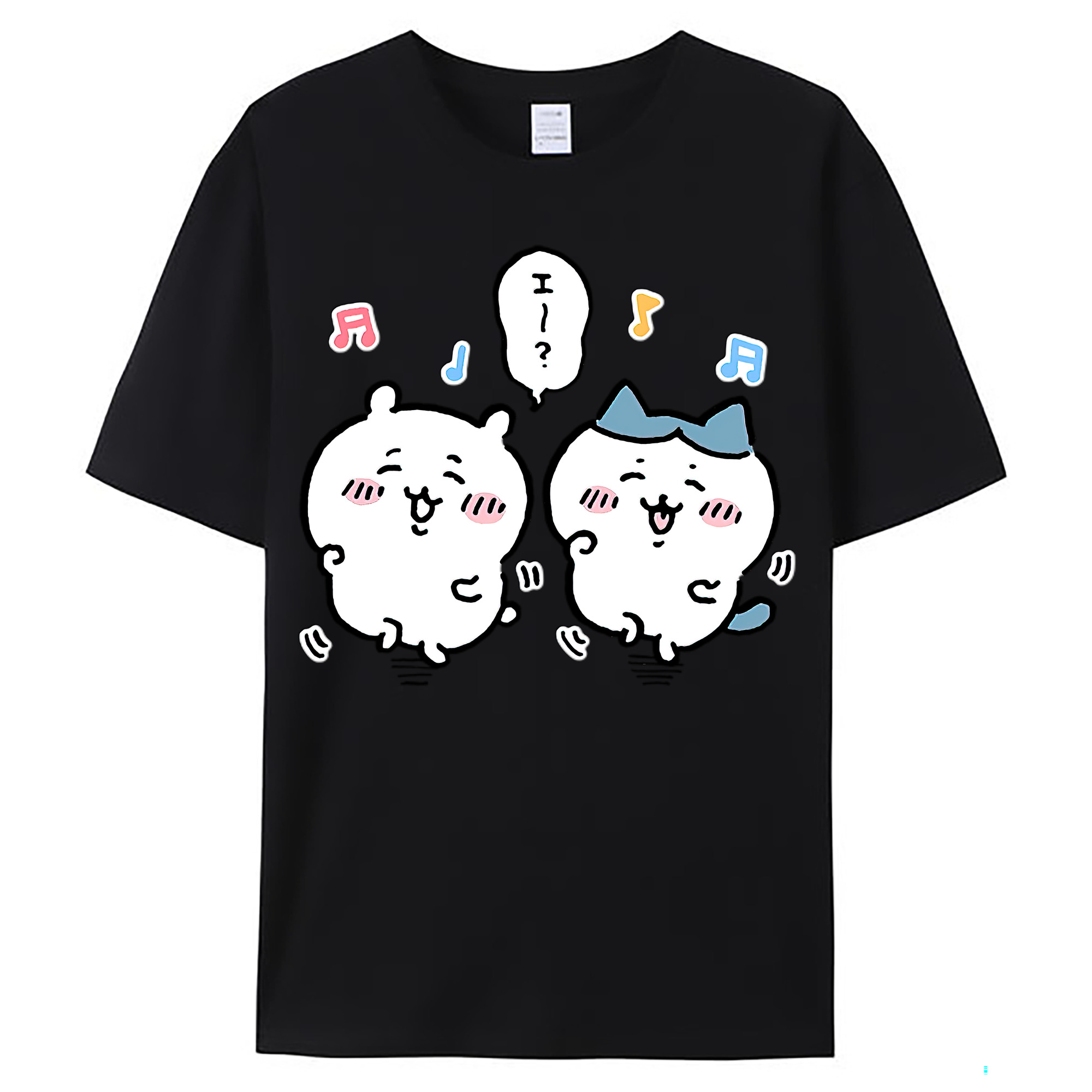 （画像用） ちいかわ ハチワレ Chii-kawa hachiware レディースカジュアルプリントTシャツ（綿100％）
