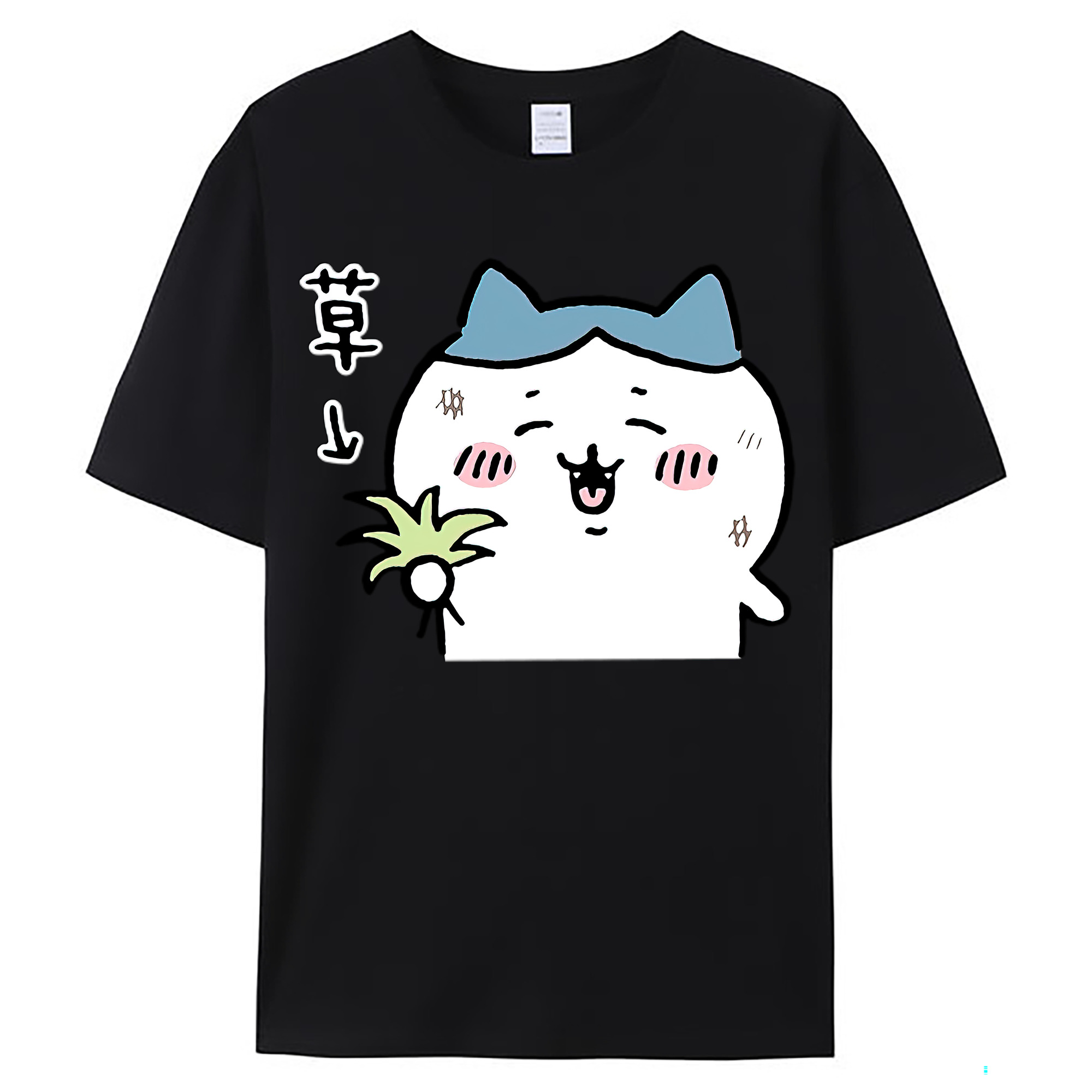 （画像用） ちいかわ ハチワレ Chii-kawa hachiware レディースカジュアルプリントTシャツ（綿100％）