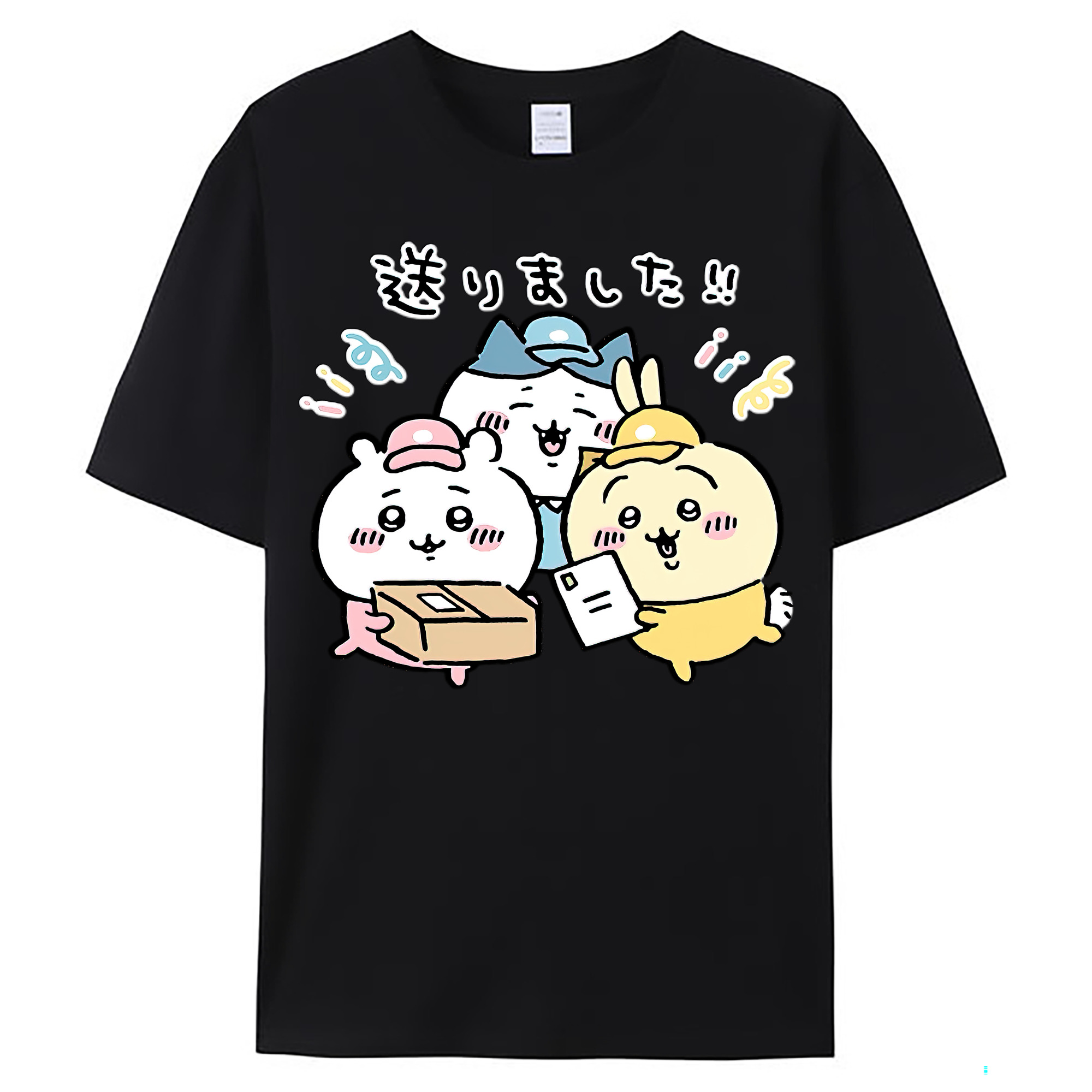 （画像用） ちいかわ ハチワレ Chii-kawa hachiware レディースカジュアルプリントTシャツ（綿100％）