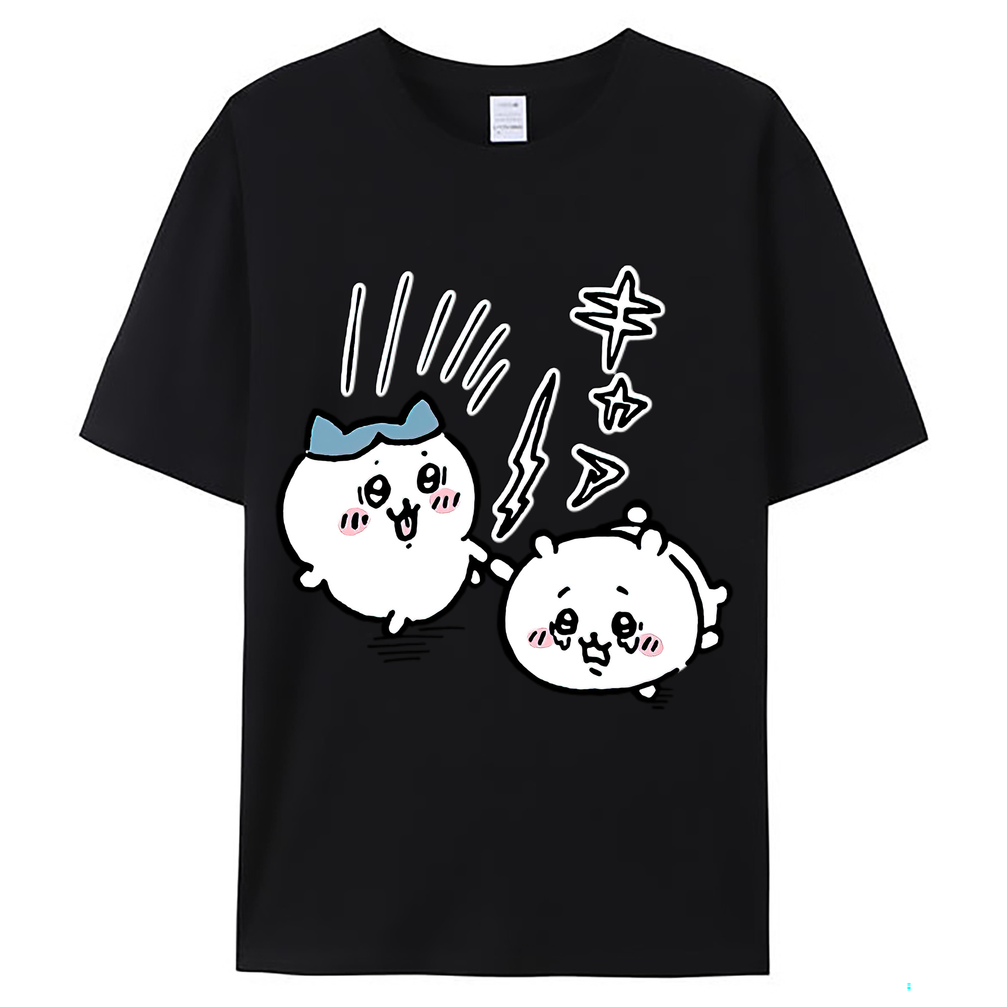 （画像用） ちいかわ ハチワレ Chii-kawa hachiware レディースカジュアルプリントTシャツ（綿100％）