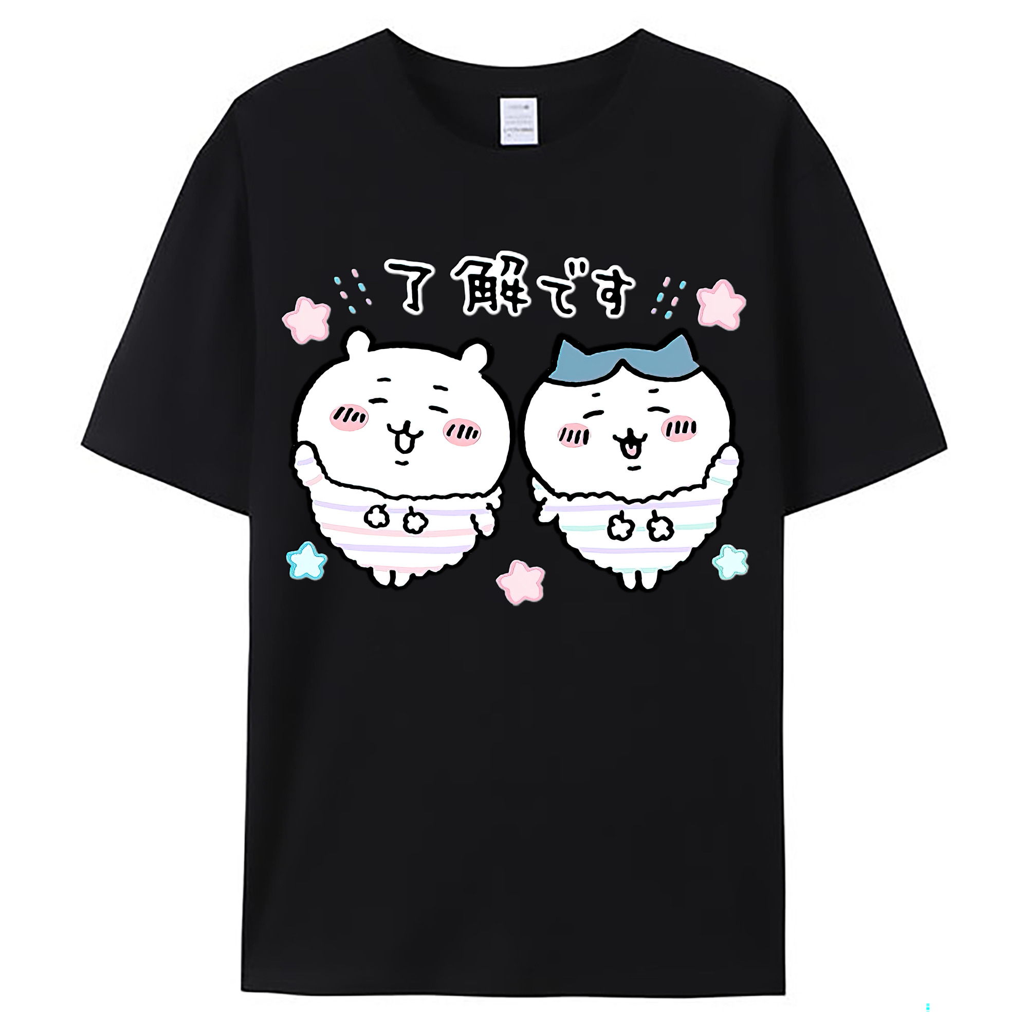 （画像用） ちいかわ ハチワレ Chii-kawa hachiware レディースカジュアルプリントTシャツ（綿100％）