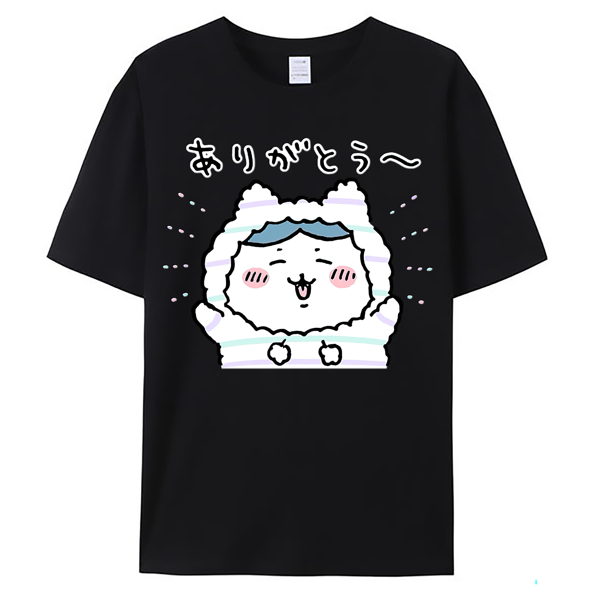（画像用） ちいかわ ハチワレ Chii-kawa hachiware レディースカジュアルプリントTシャツ（綿100％）
