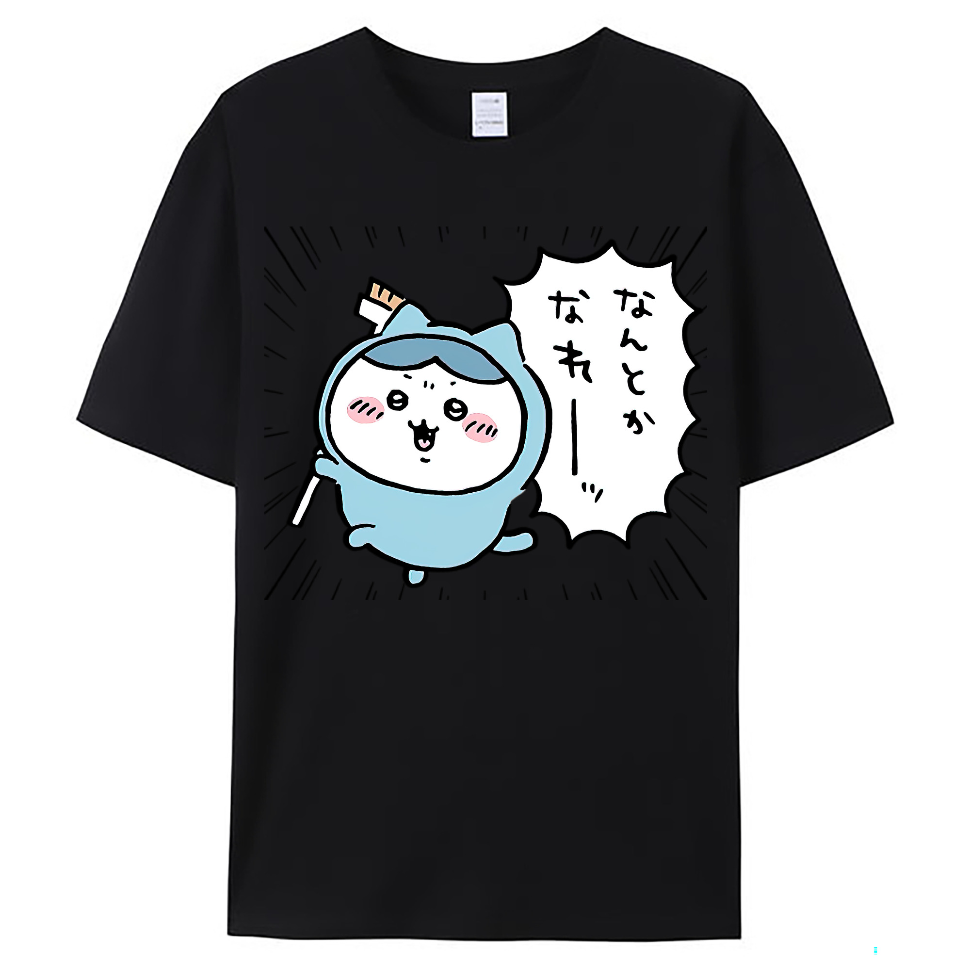 （画像用） ちいかわ ハチワレ Chii-kawa hachiware レディースカジュアルプリントTシャツ（綿100％）