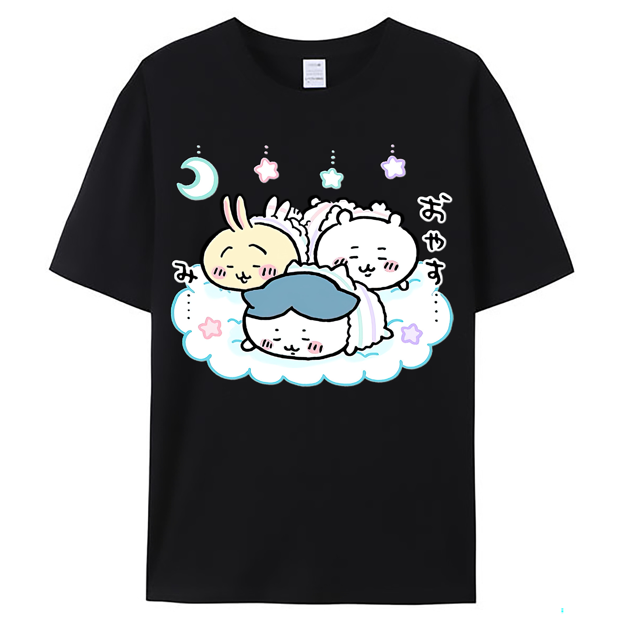 （画像用） ちいかわ ハチワレ Chii-kawa hachiware レディースカジュアルプリントTシャツ（綿100％）