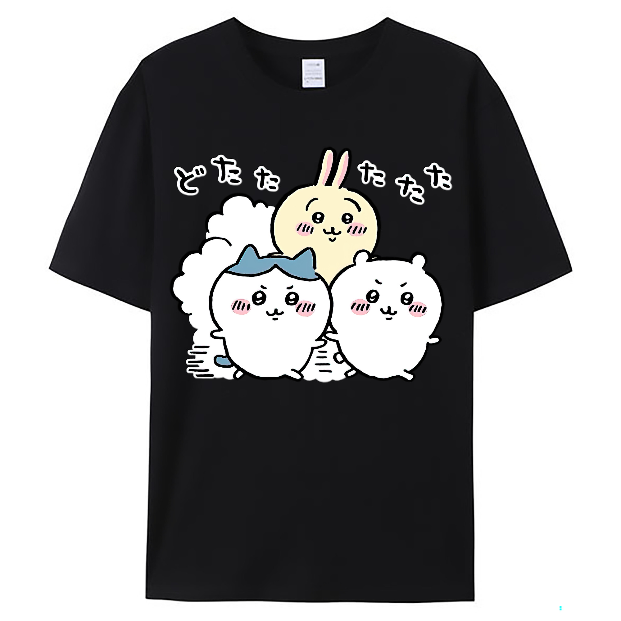 （画像用） ちいかわ ハチワレ Chii-kawa hachiware レディースカジュアルプリントTシャツ（綿100％）