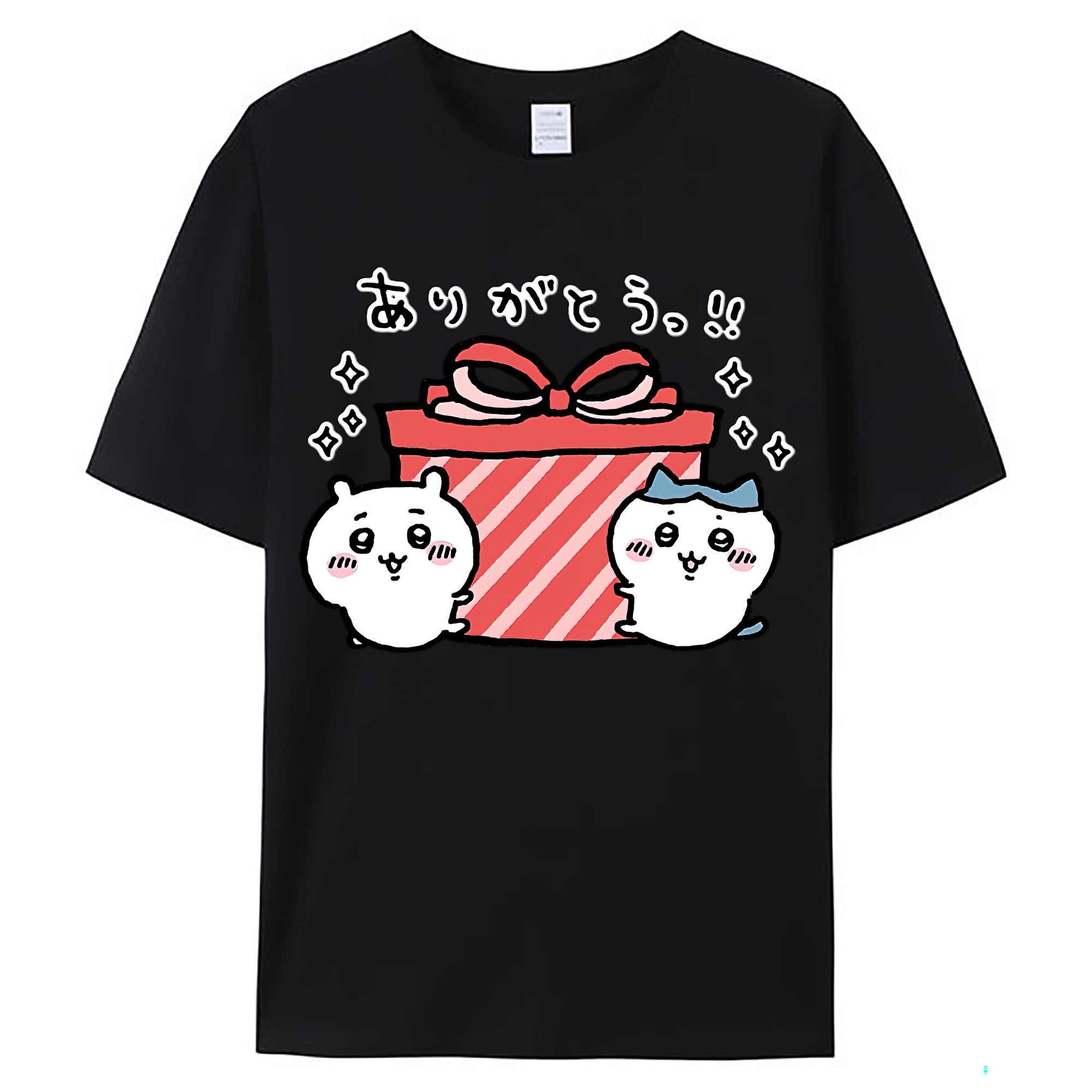 （画像用） ちいかわ ハチワレ Chii-kawa hachiware レディースカジュアルプリントTシャツ（綿100％）