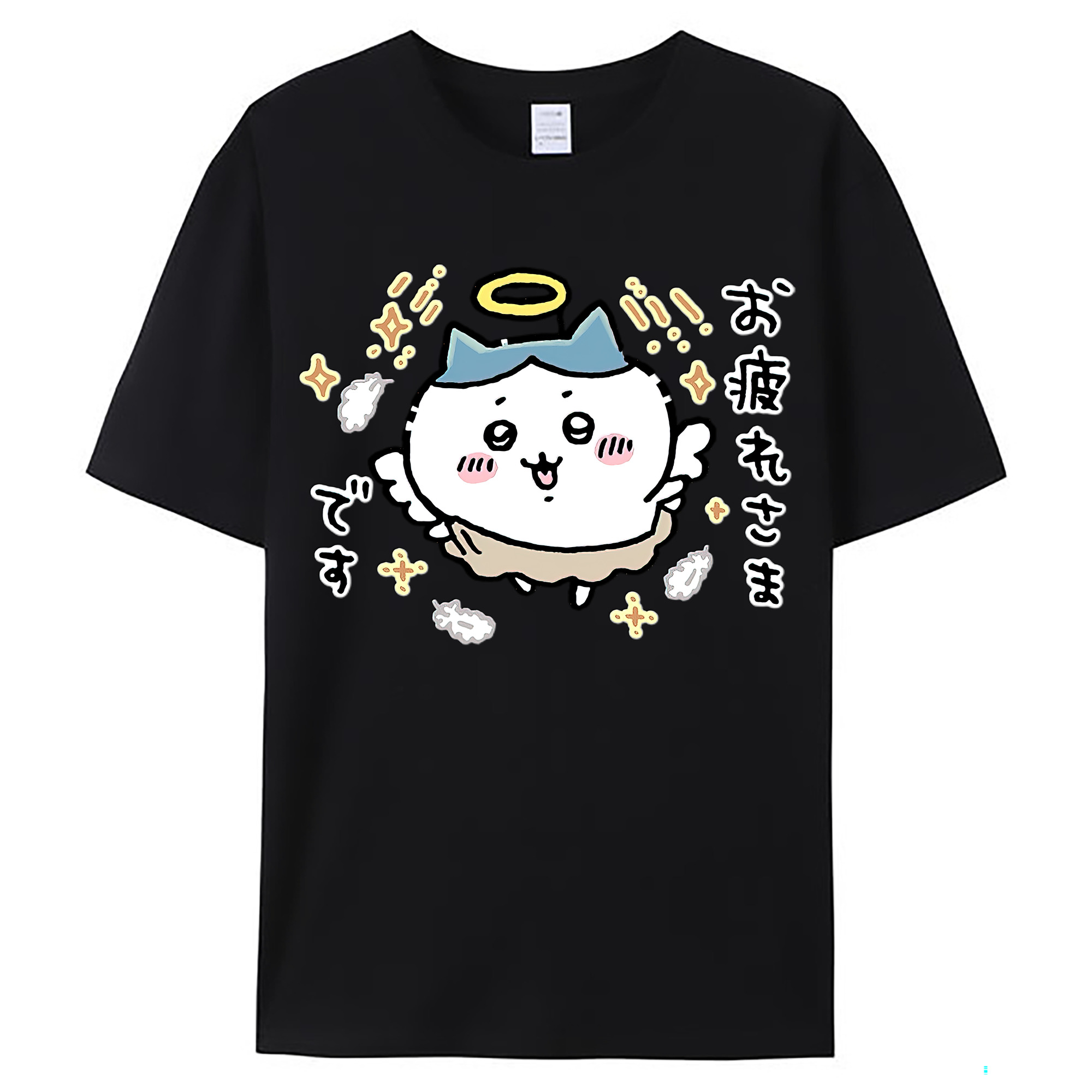 （画像用） ちいかわ ハチワレ Chii-kawa hachiware レディースカジュアルプリントTシャツ（綿100％）