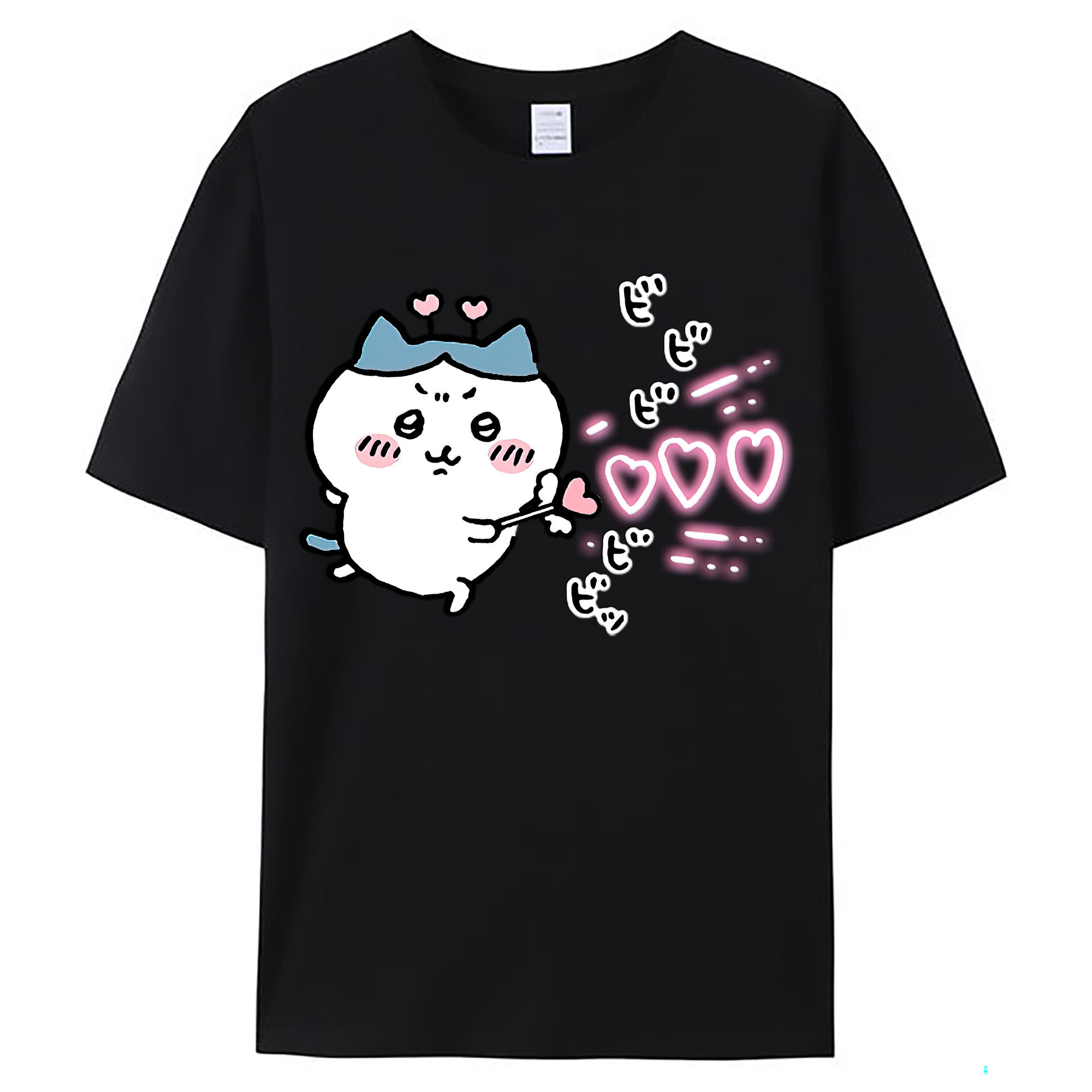 （画像用） ちいかわ ハチワレ Chii-kawa hachiware レディースカジュアルプリントTシャツ（綿100％）
