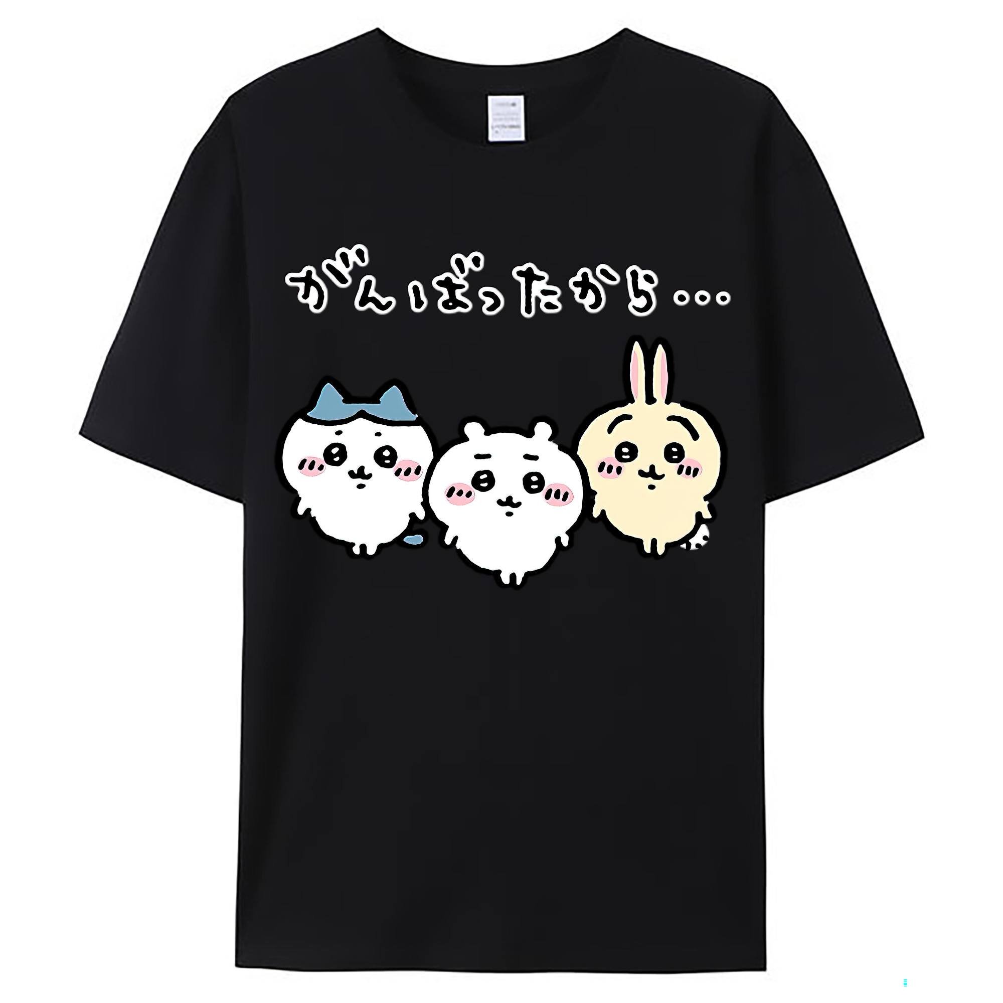 （画像用） ちいかわ ハチワレ Chii-kawa hachiware レディースカジュアルプリントTシャツ（綿100％）