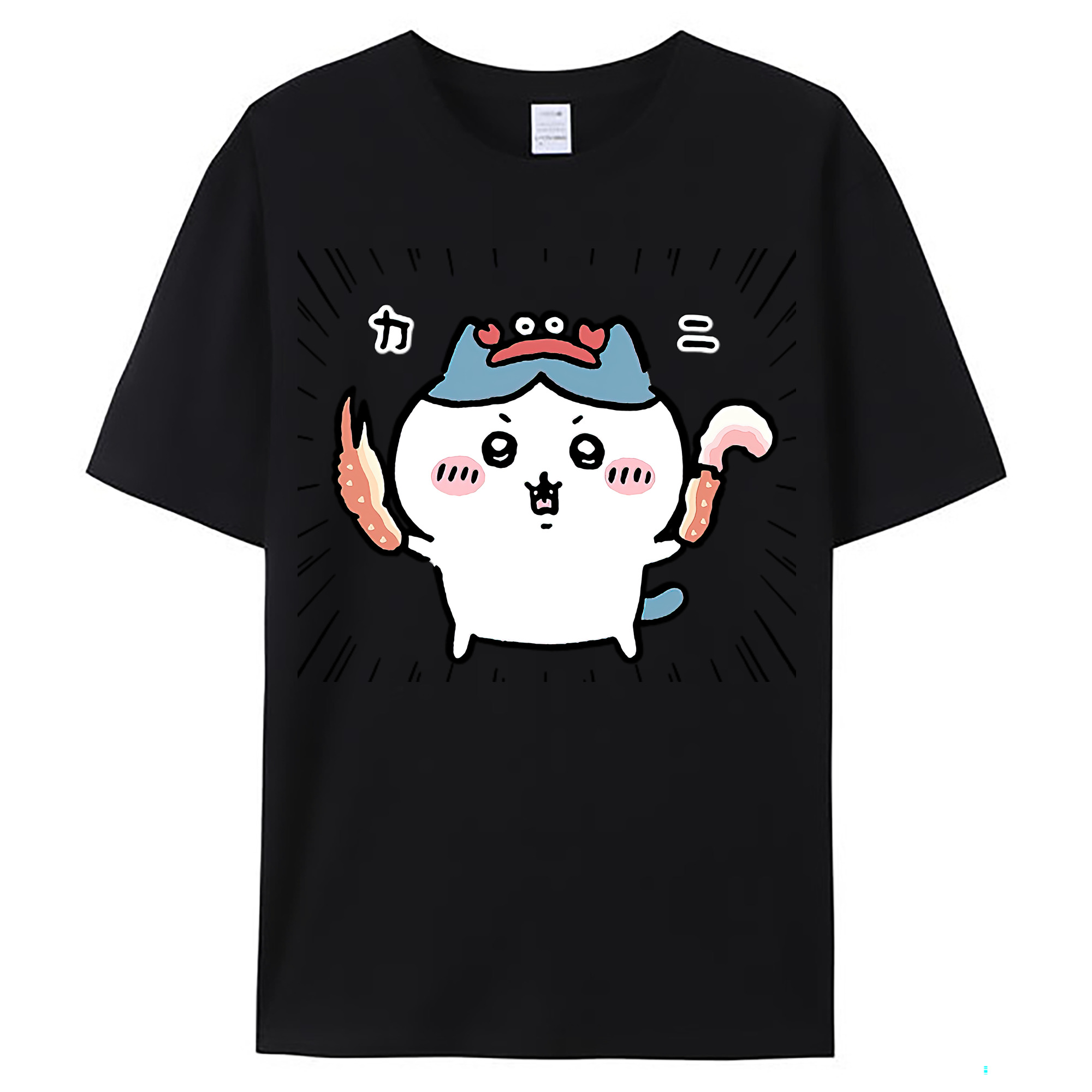 （画像用） ちいかわ ハチワレ Chii-kawa hachiware レディースカジュアルプリントTシャツ（綿100％）
