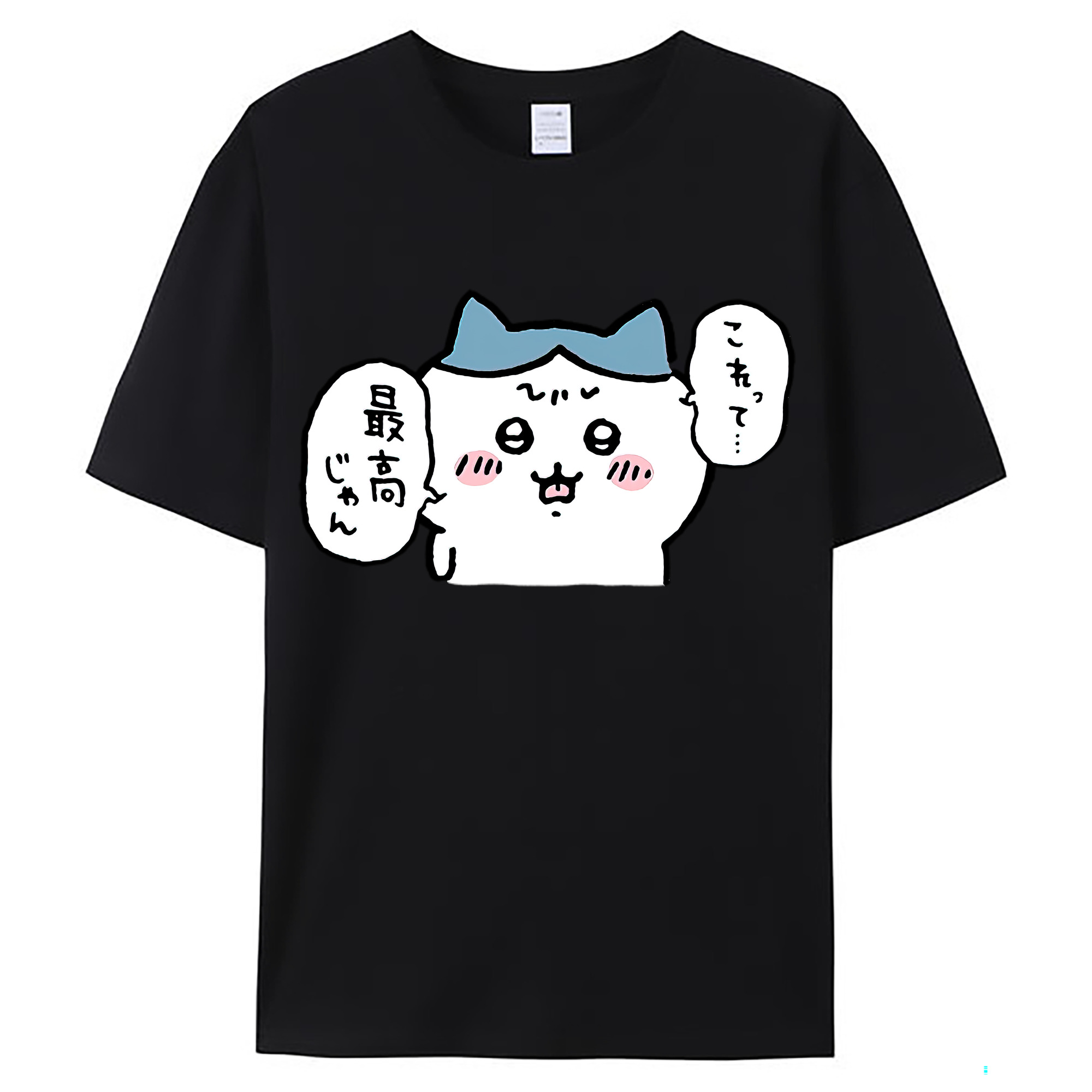 （画像用） ちいかわ ハチワレ Chii-kawa hachiware レディースカジュアルプリントTシャツ（綿100％）