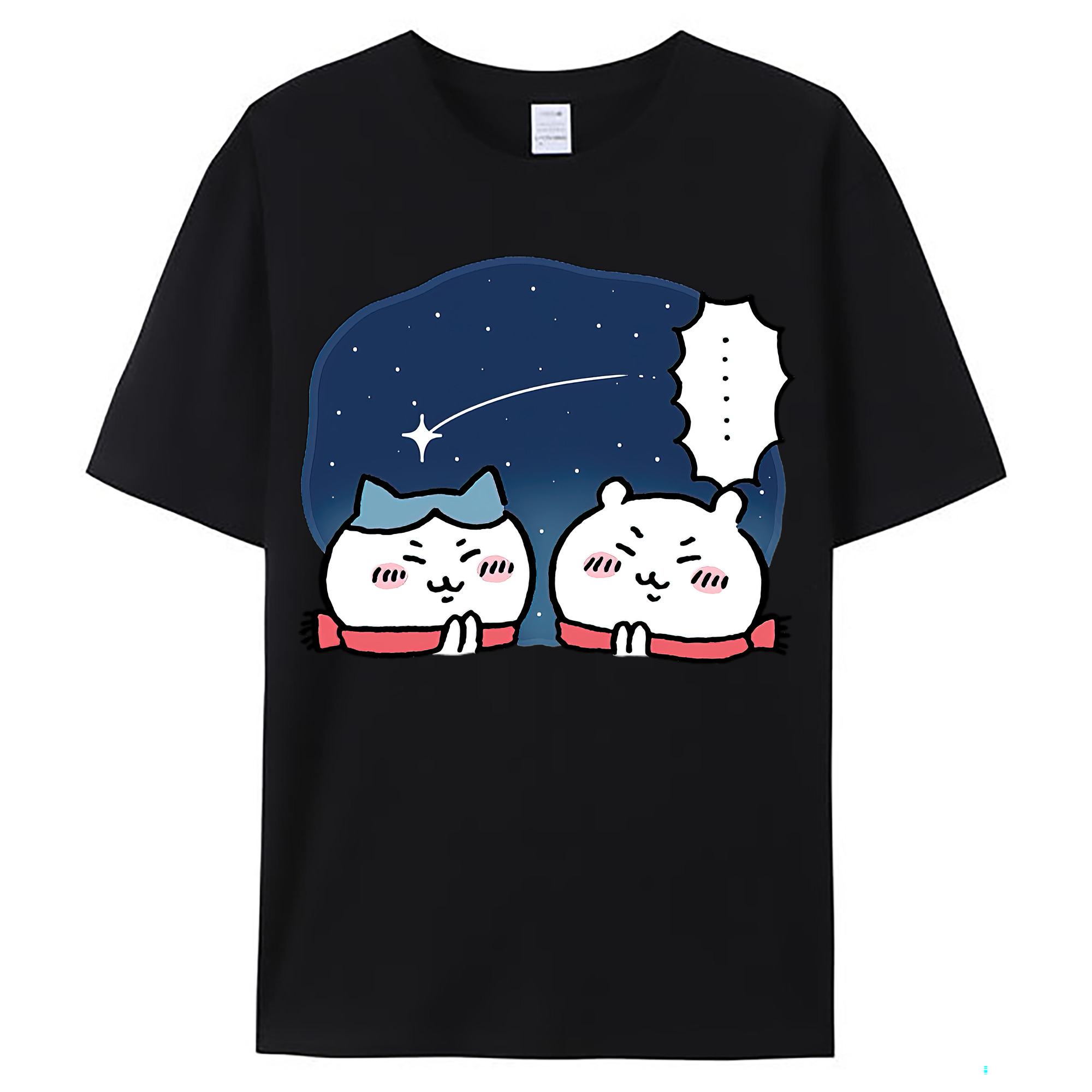 （画像用） ちいかわ ハチワレ Chii-kawa hachiware レディースカジュアルプリントTシャツ（綿100％）