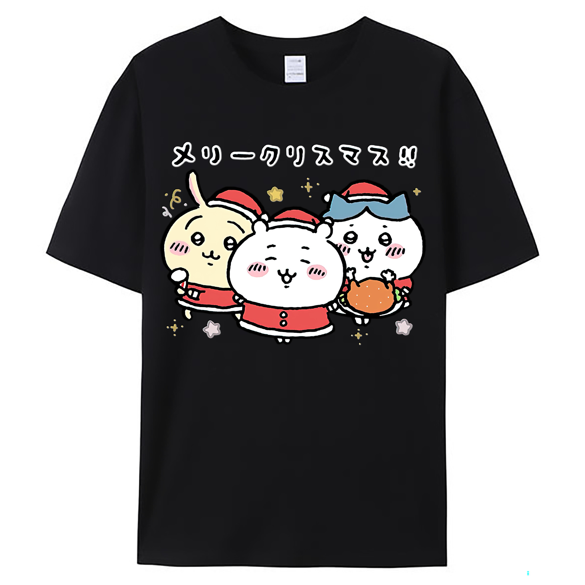 （画像用） ちいかわ ハチワレ Chii-kawa hachiware レディースカジュアルプリントTシャツ（綿100％）