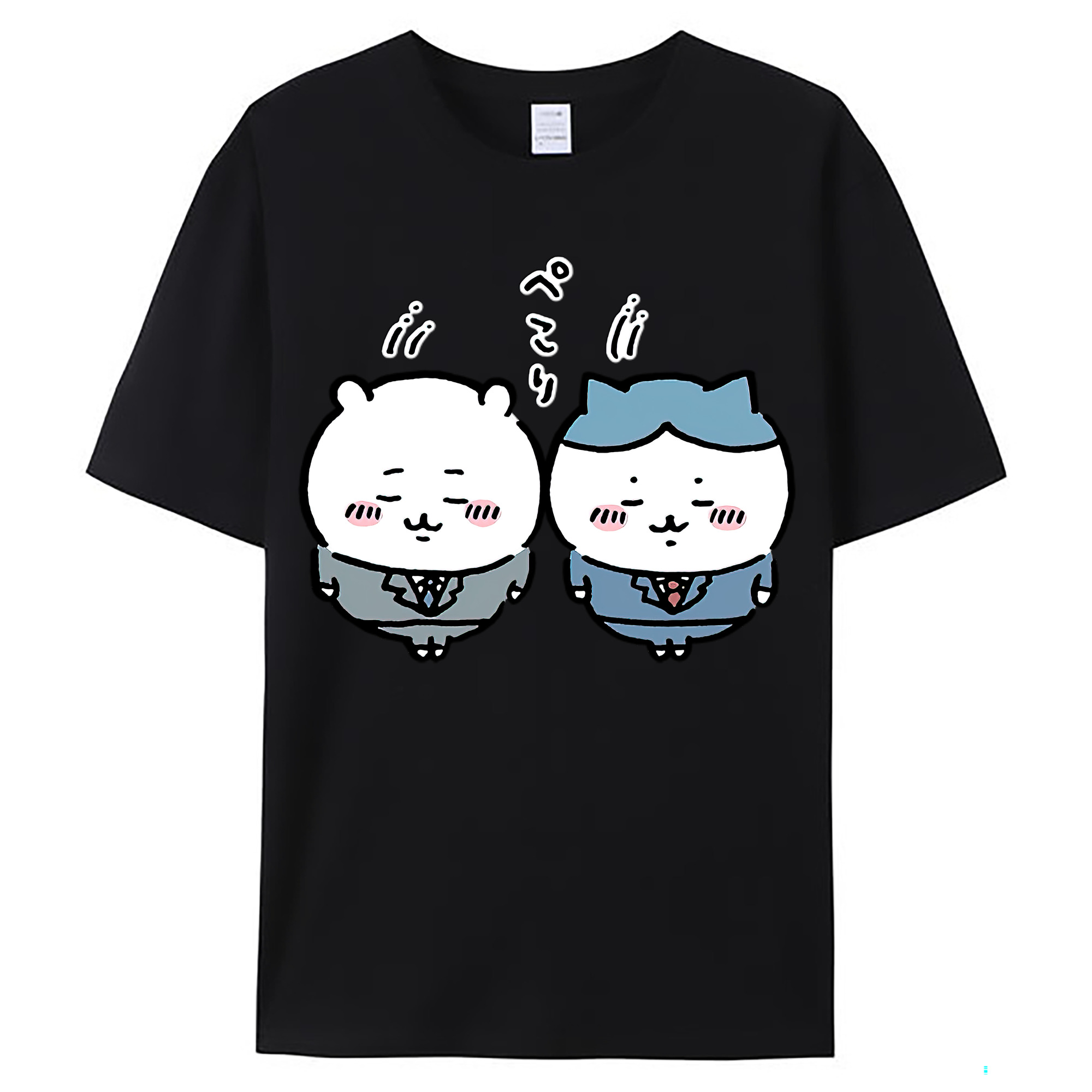 （画像用） ちいかわ ハチワレ Chii-kawa hachiware レディースカジュアルプリントTシャツ（綿100％）