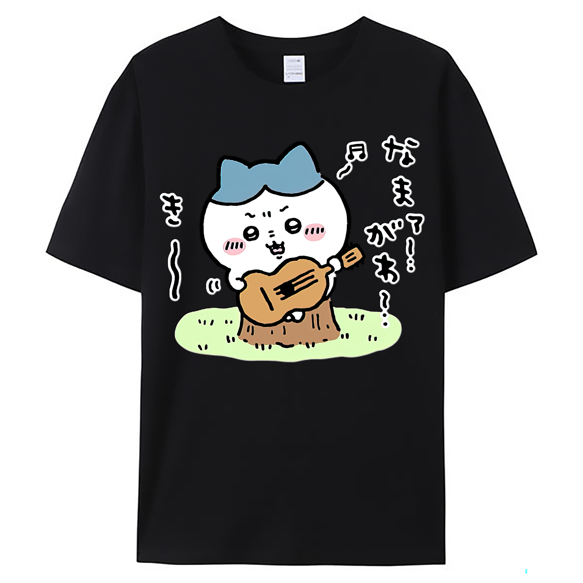 （画像用） ちいかわ ハチワレ Chii-kawa hachiware レディースカジュアルプリントTシャツ（綿100％）