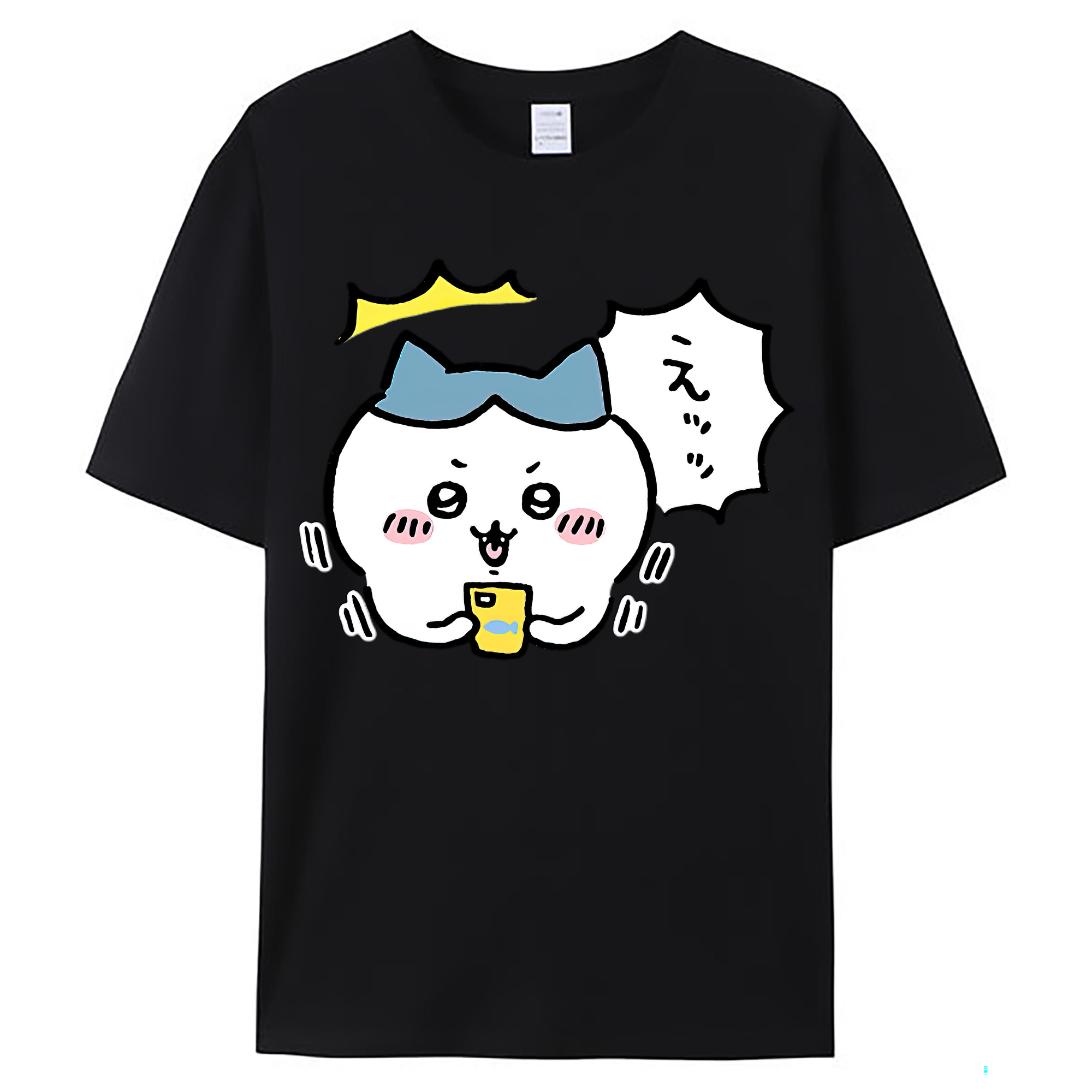 （画像用） ちいかわ ハチワレ Chii-kawa hachiware レディースカジュアルプリントTシャツ（綿100％）