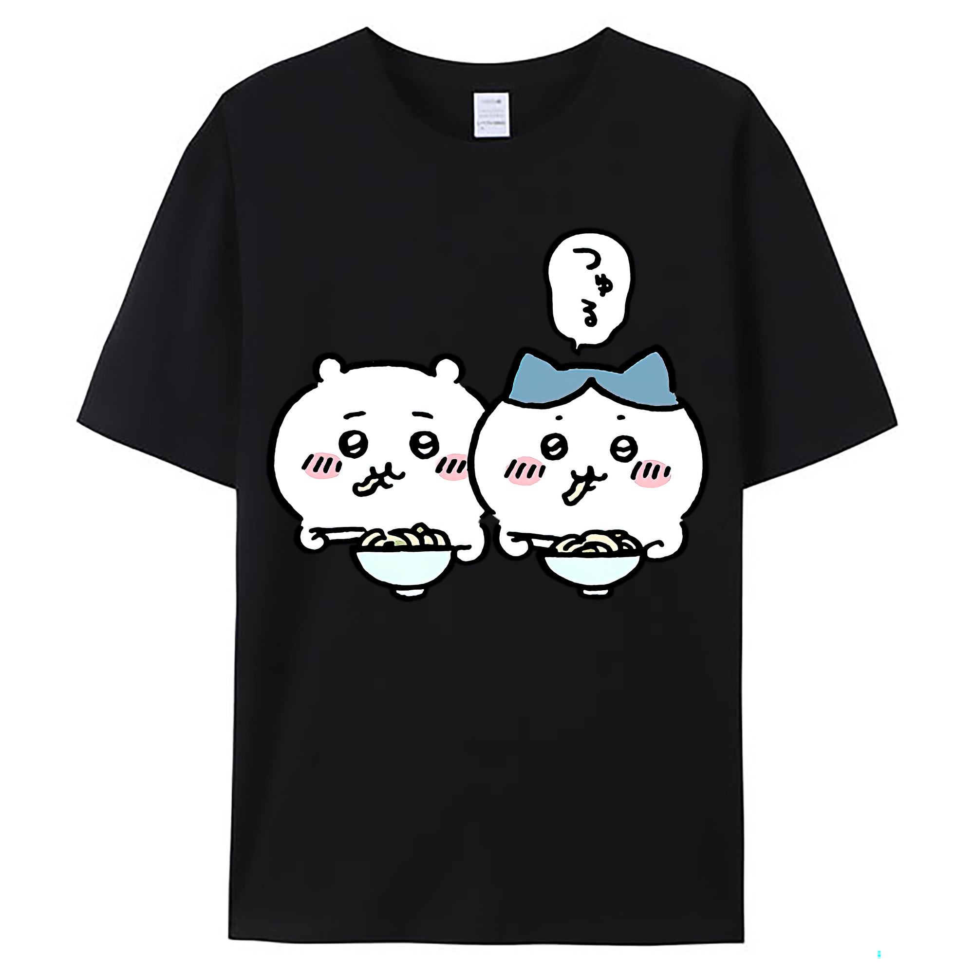 （画像用） ちいかわ ハチワレ Chii-kawa hachiware レディースカジュアルプリントTシャツ（綿100％）