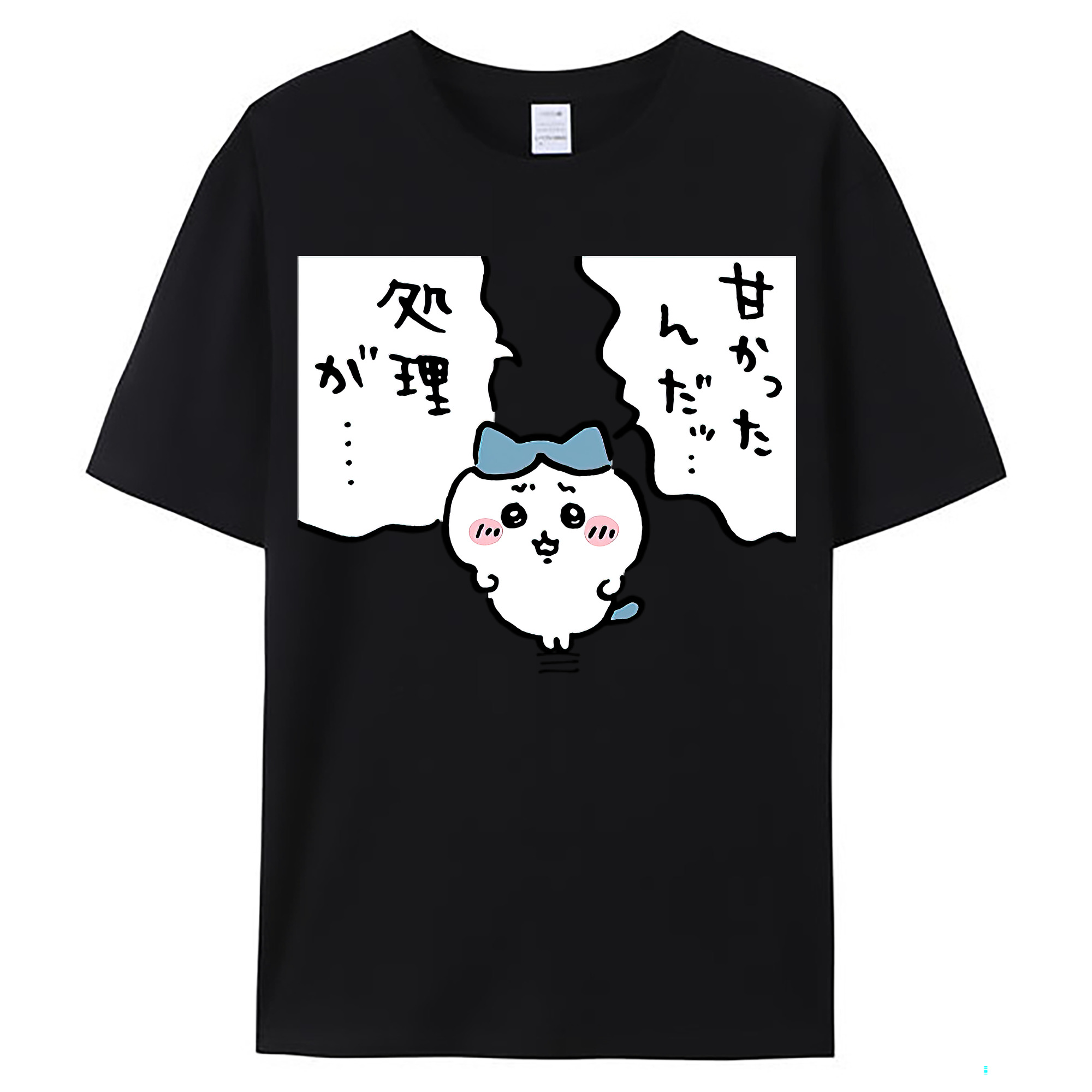 （画像用） ちいかわ ハチワレ Chii-kawa hachiware レディースカジュアルプリントTシャツ（綿100％）