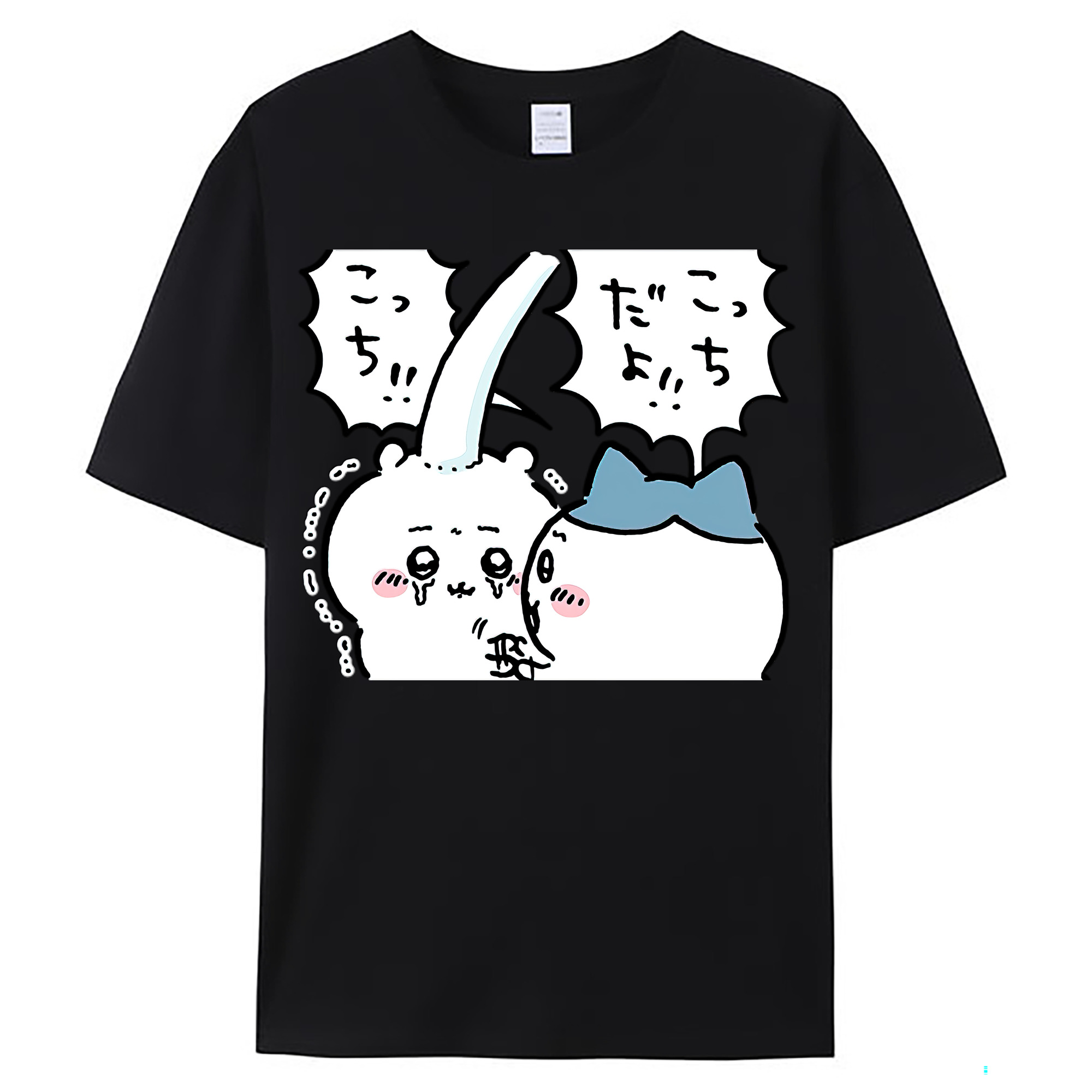 （画像用） ちいかわ ハチワレ Chii-kawa hachiware レディースカジュアルプリントTシャツ（綿100％）