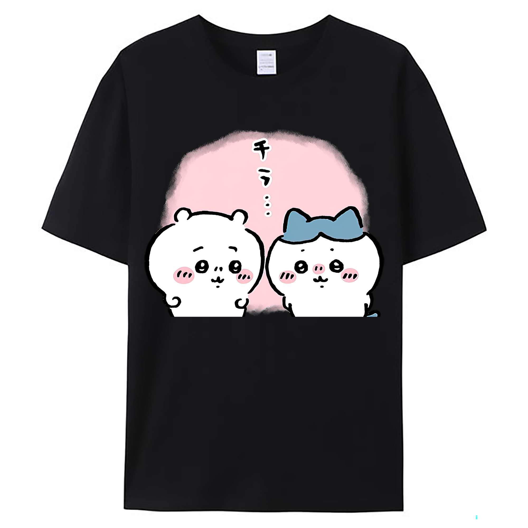 （画像用） ちいかわ ハチワレ Chii-kawa hachiware レディースカジュアルプリントTシャツ（綿100％）