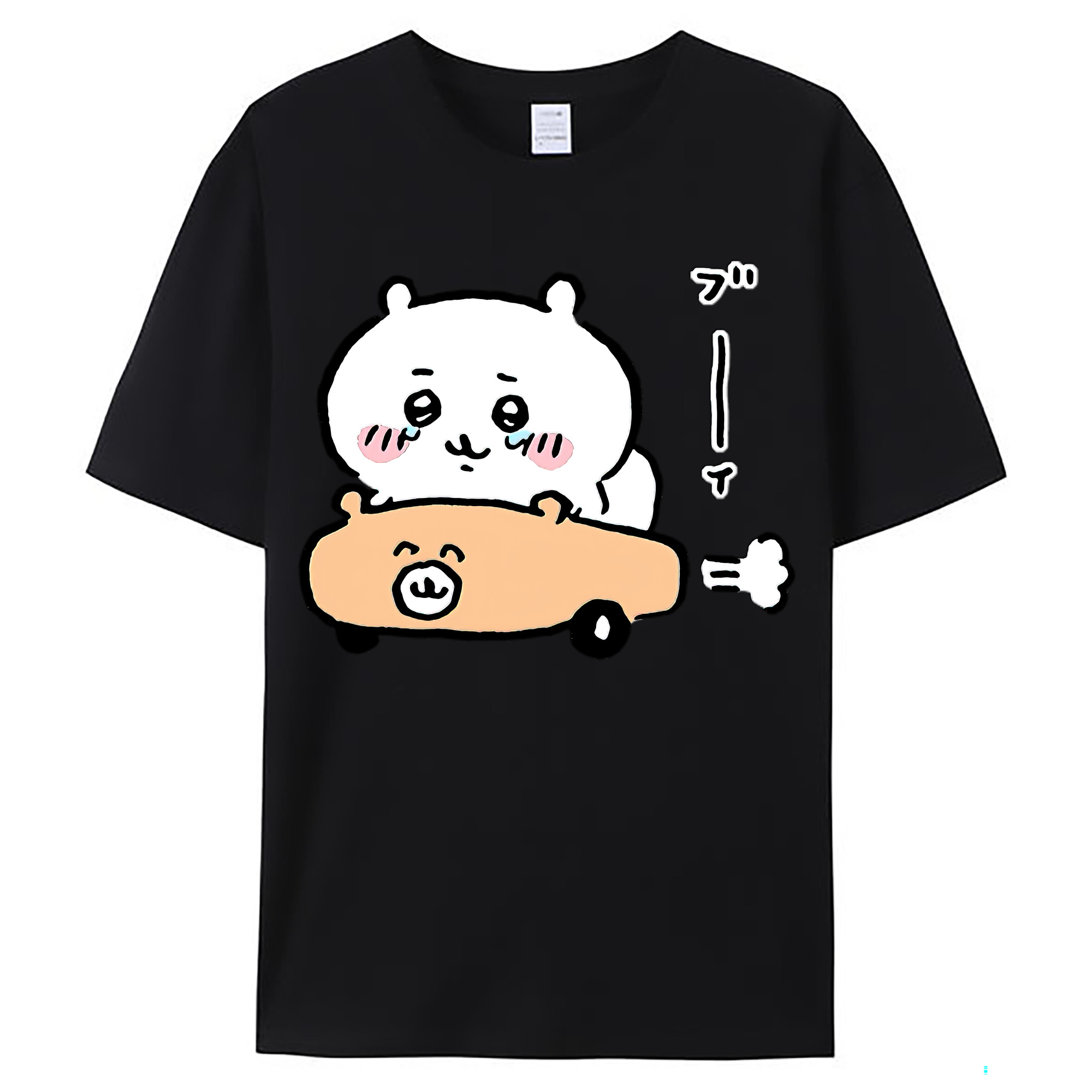 （画像用） ちいかわ ちいかわ Chii-kawa chiikawa レディースカジュアルプリントTシャツ（綿100％）
