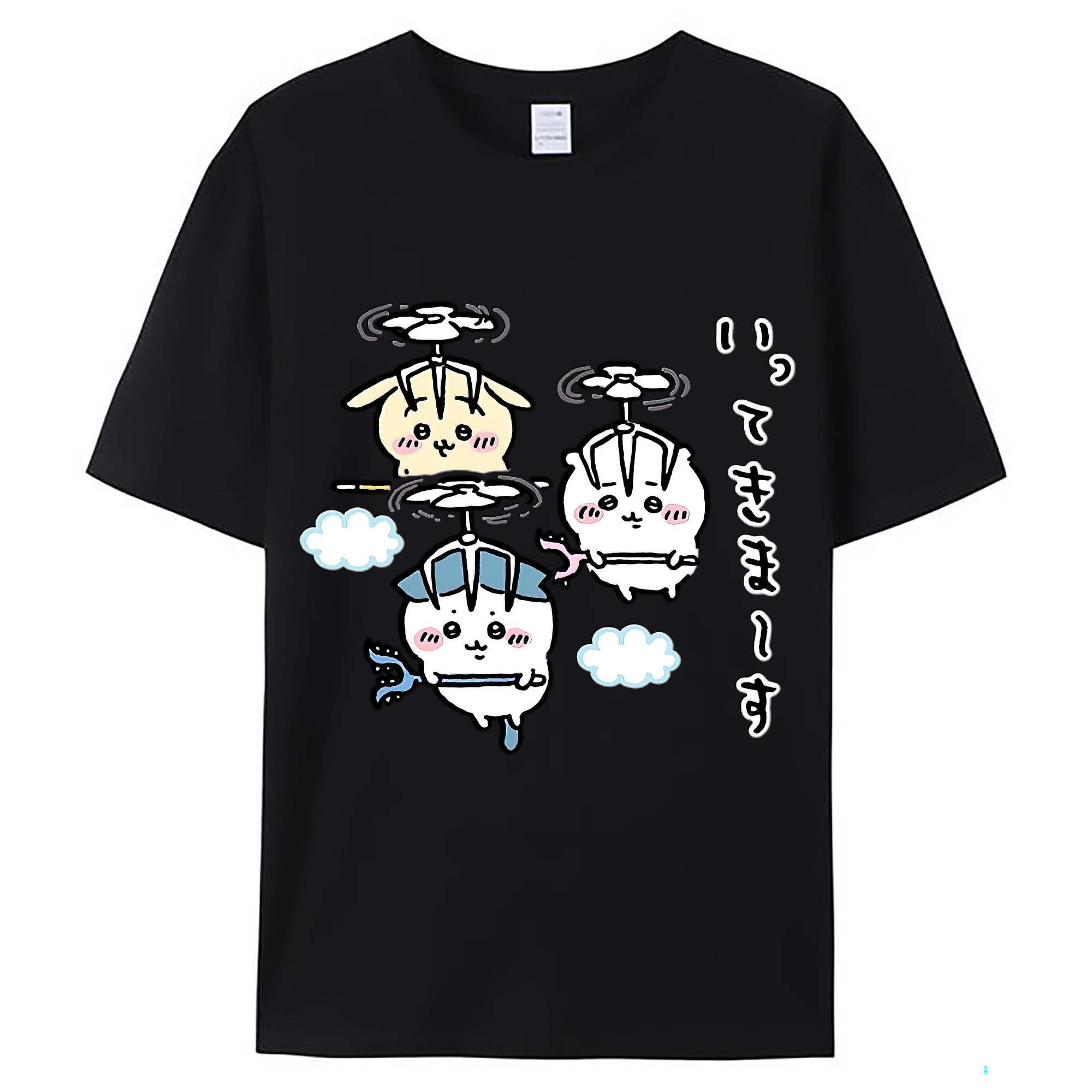 （画像用） ちいかわ ちいかわ Chii-kawa chiikawa レディースカジュアルプリントTシャツ（綿100％）
