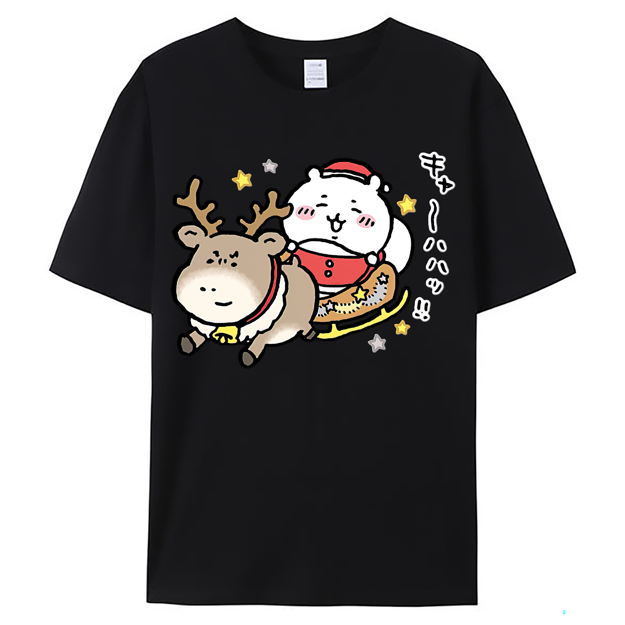 （画像用） ちいかわ ちいかわ Chii-kawa chiikawa レディースカジュアルプリントTシャツ（綿100％）