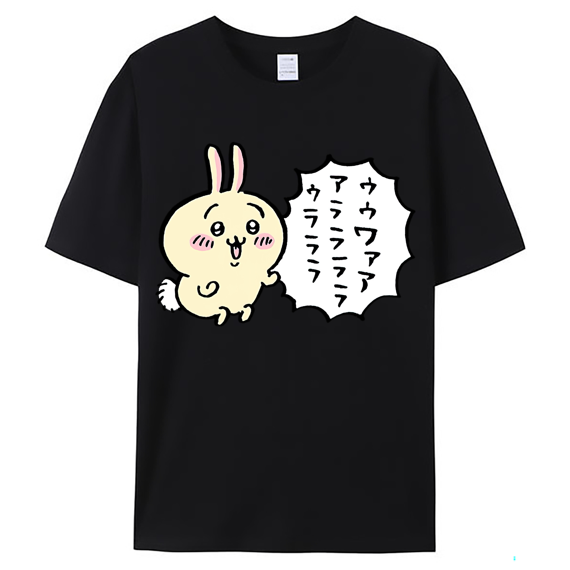 （画像用） ちいかわ うさぎ Chii-kawa usagi レディースカジュアルプリントTシャツ（綿100％）