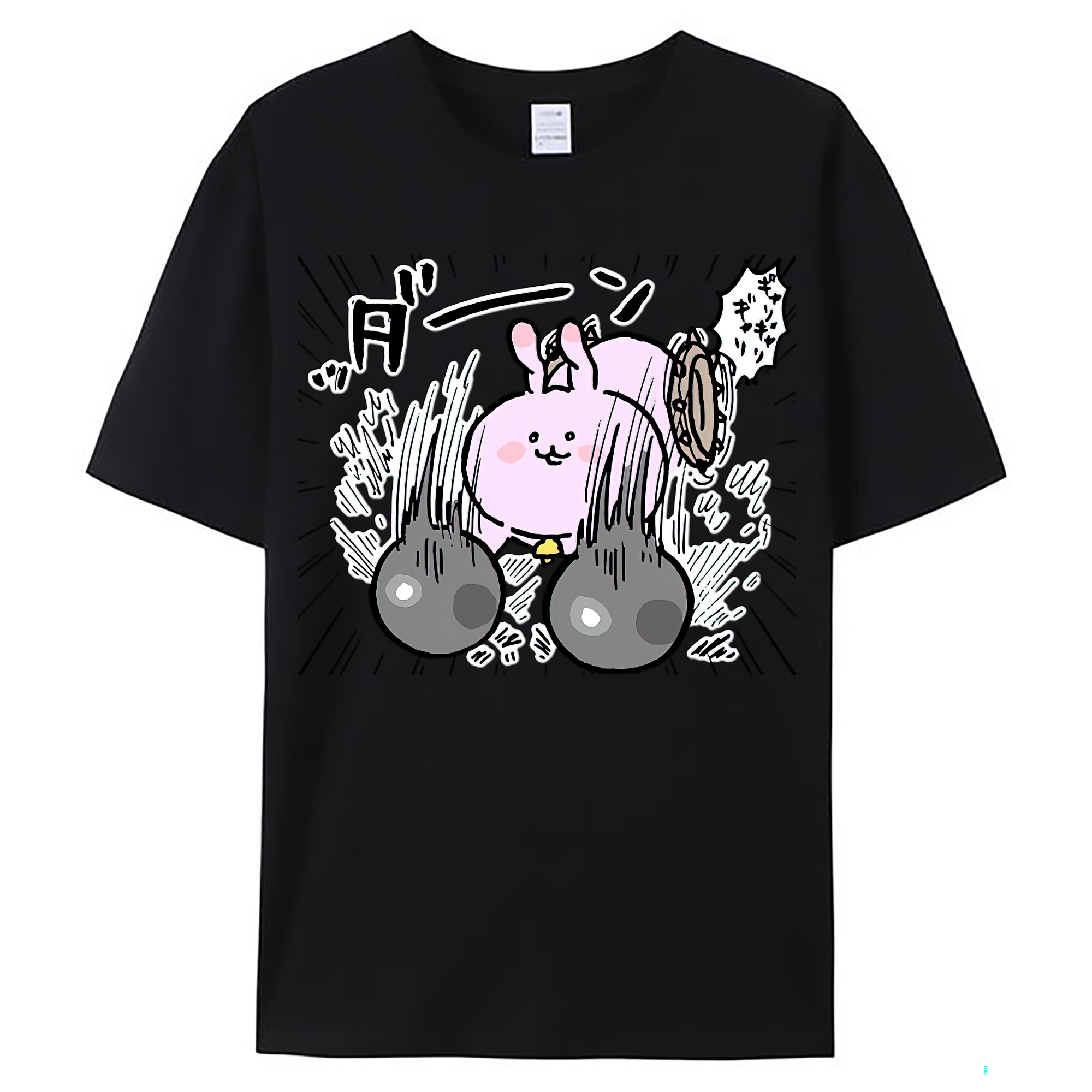 （画像用） ちいかわ うさぎ Chii-kawa usagi レディースカジュアルプリントTシャツ（綿100％）