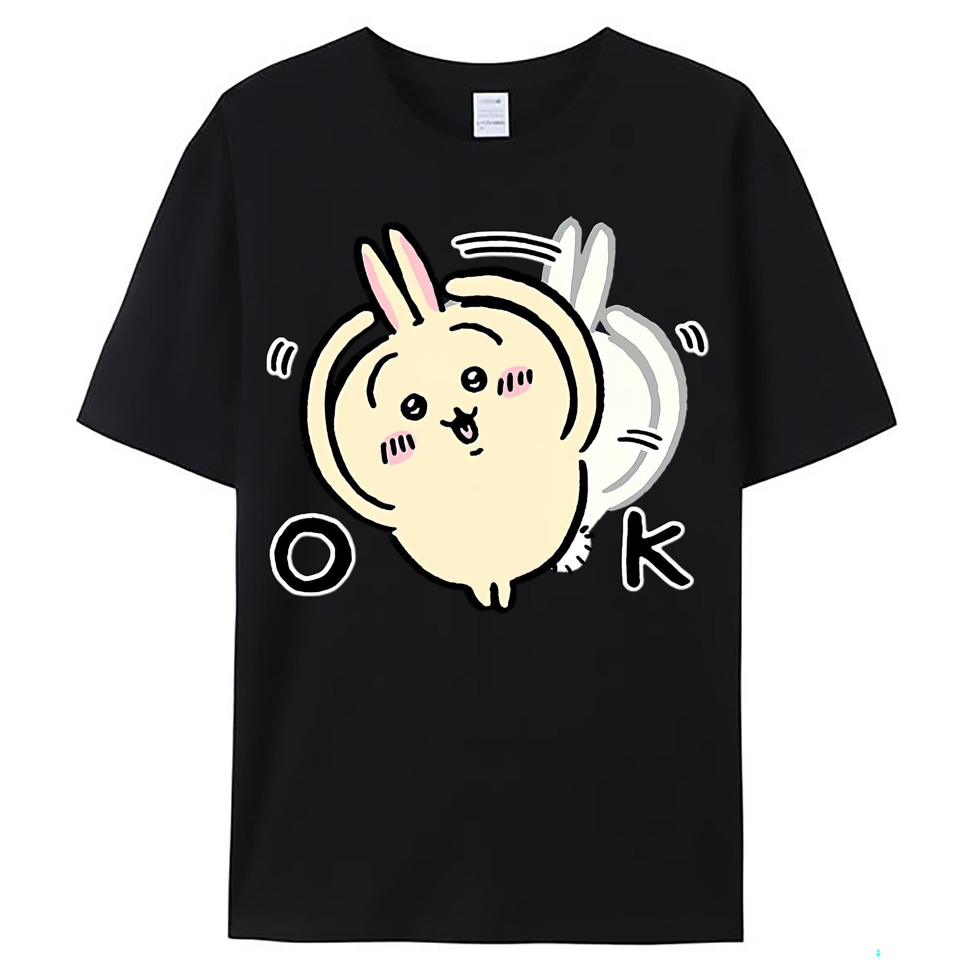 （画像用） ちいかわ うさぎ Chii-kawa usagi レディースカジュアルプリントTシャツ（綿100％）